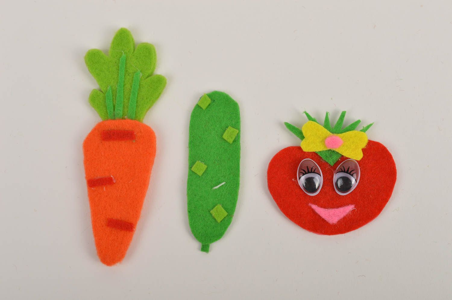 Magnet felt toys handmade kids gifts vegetable set educational fridge toys photo 3