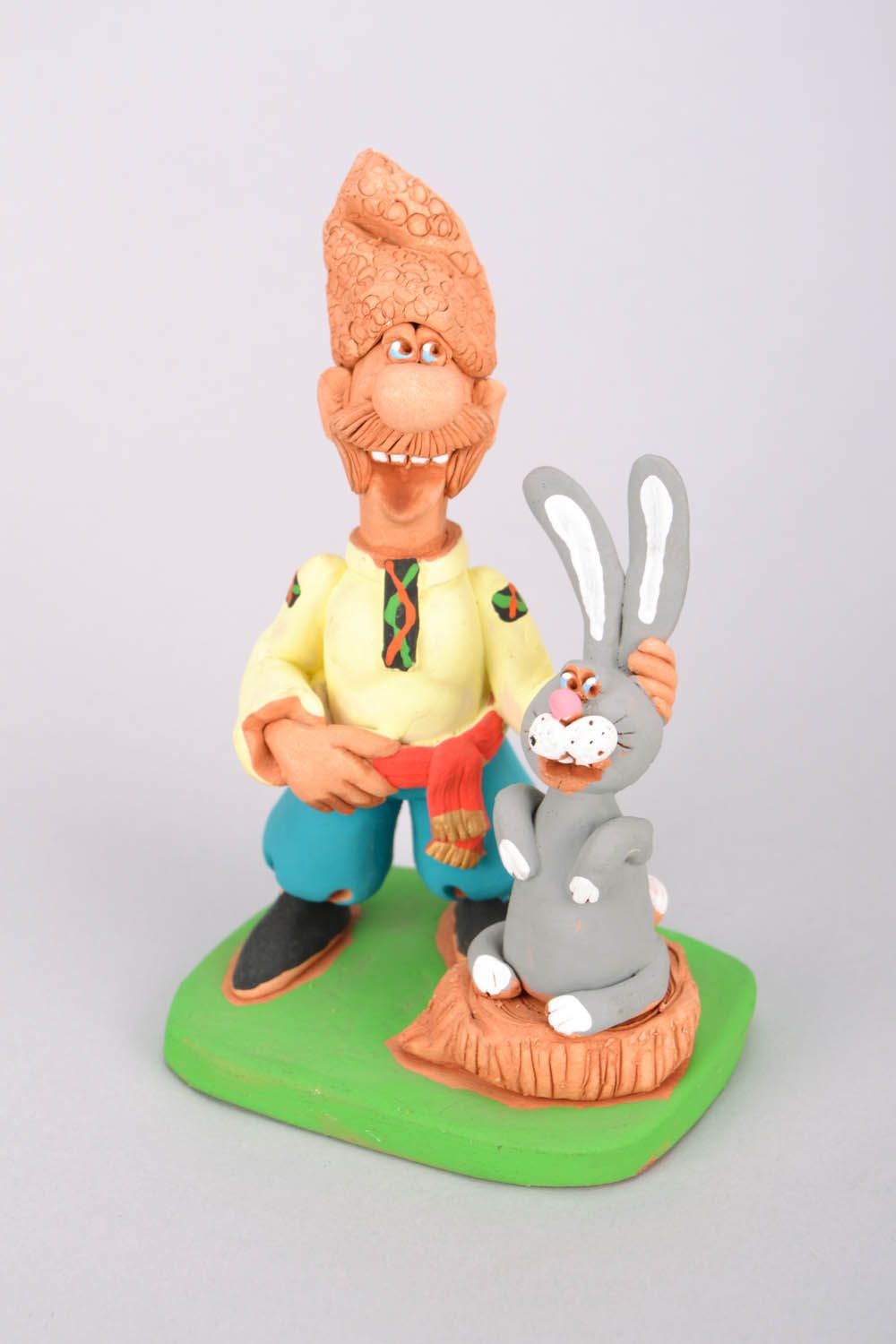 Unusual figurine Cossack with a Bunny photo 3