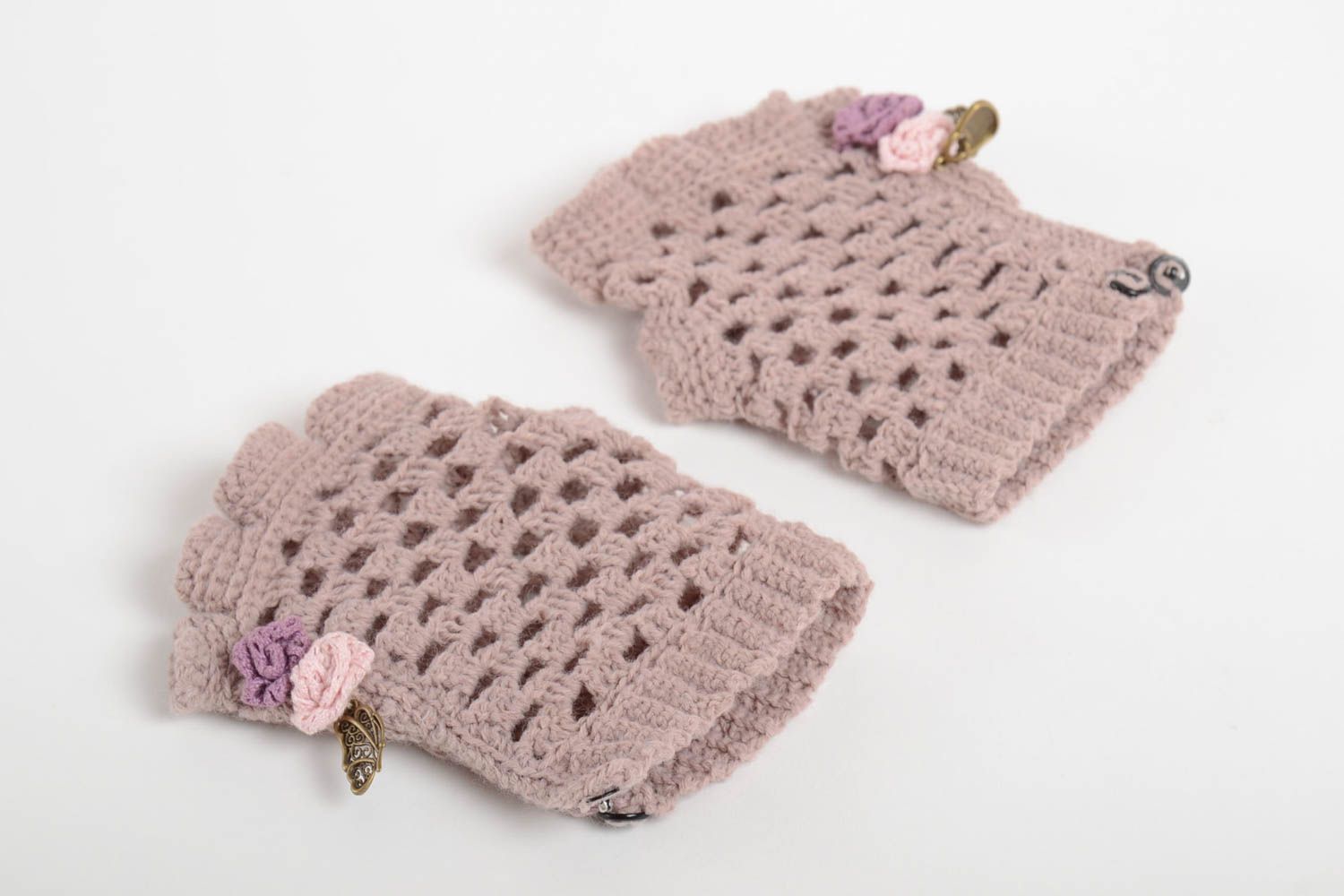 Beautiful handmade crochet mittens winter outfit warm mittens gifts for her photo 3
