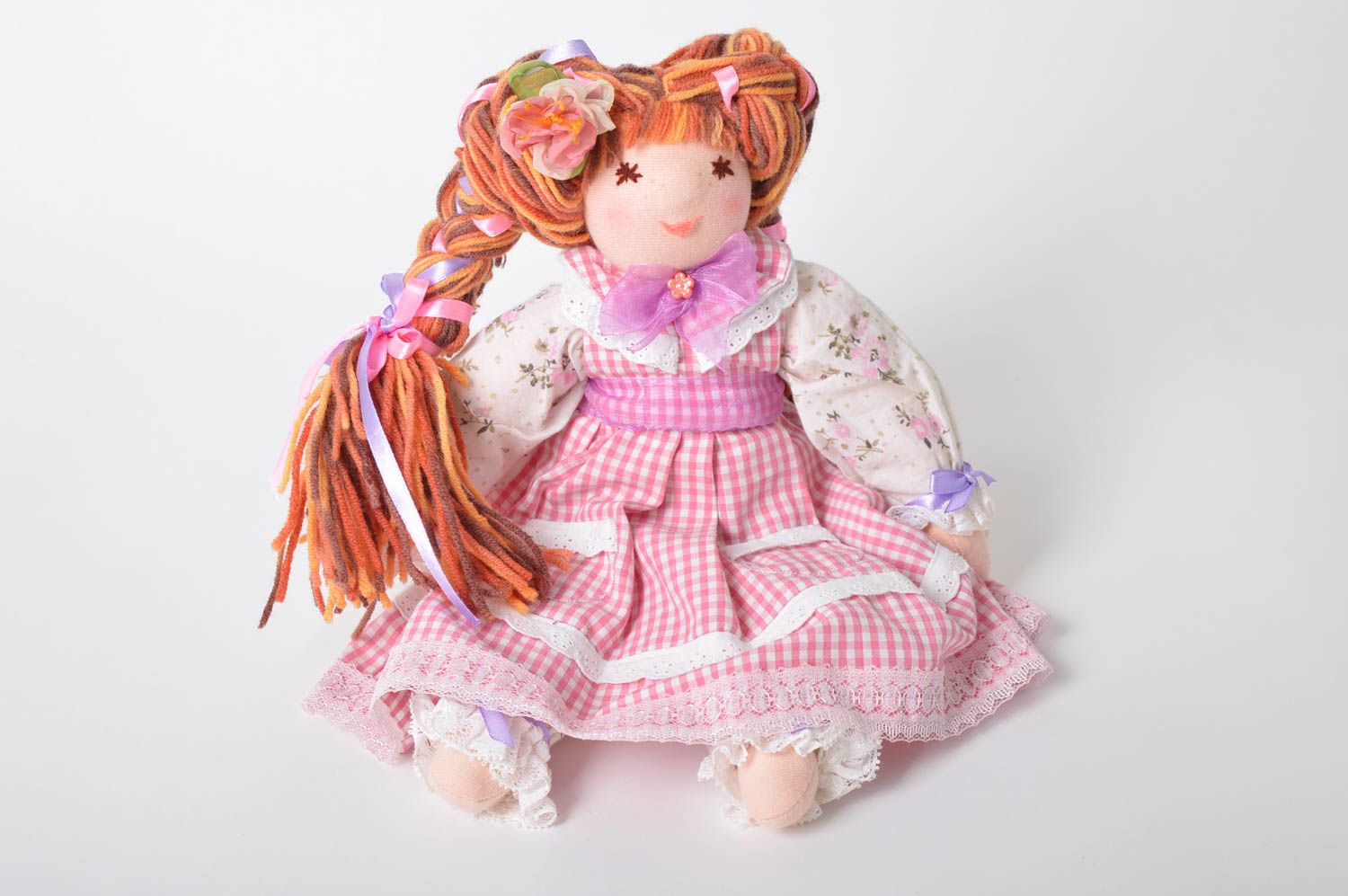 Handmade soft toy girl doll nursery decor kids gifts for decorative use only photo 2