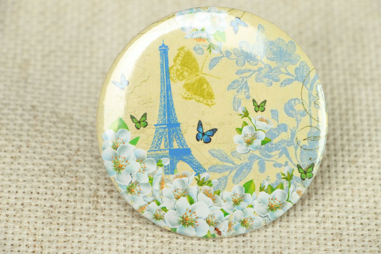 Taschenspiegel mit Print Pariser Schmetterlinge foto 1