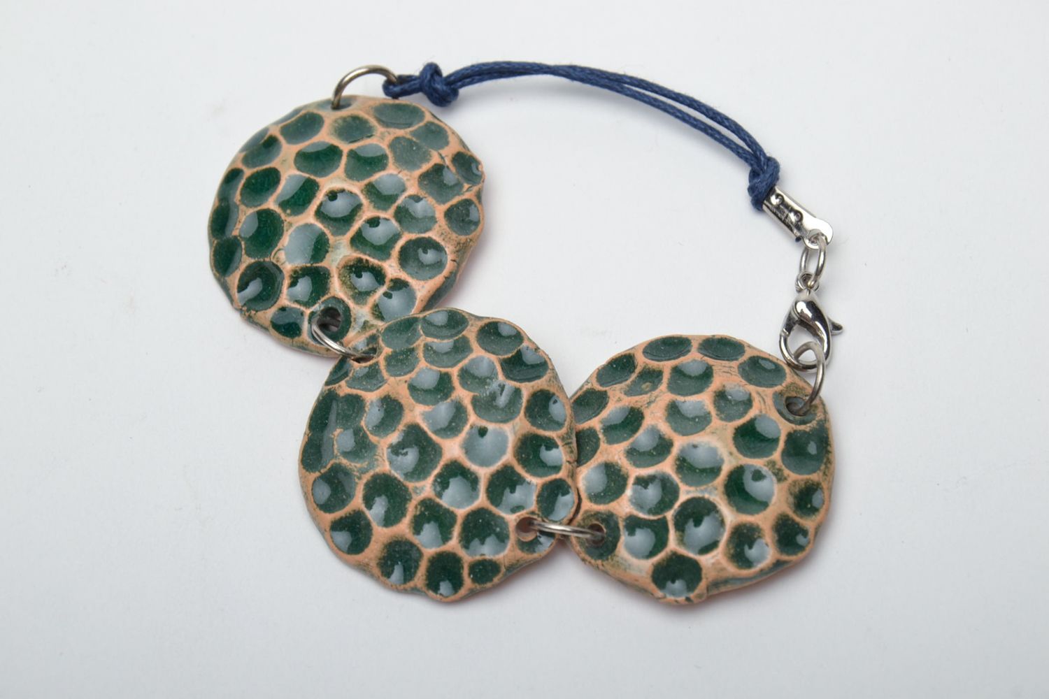 Ceramic bracelet with round beads photo 1