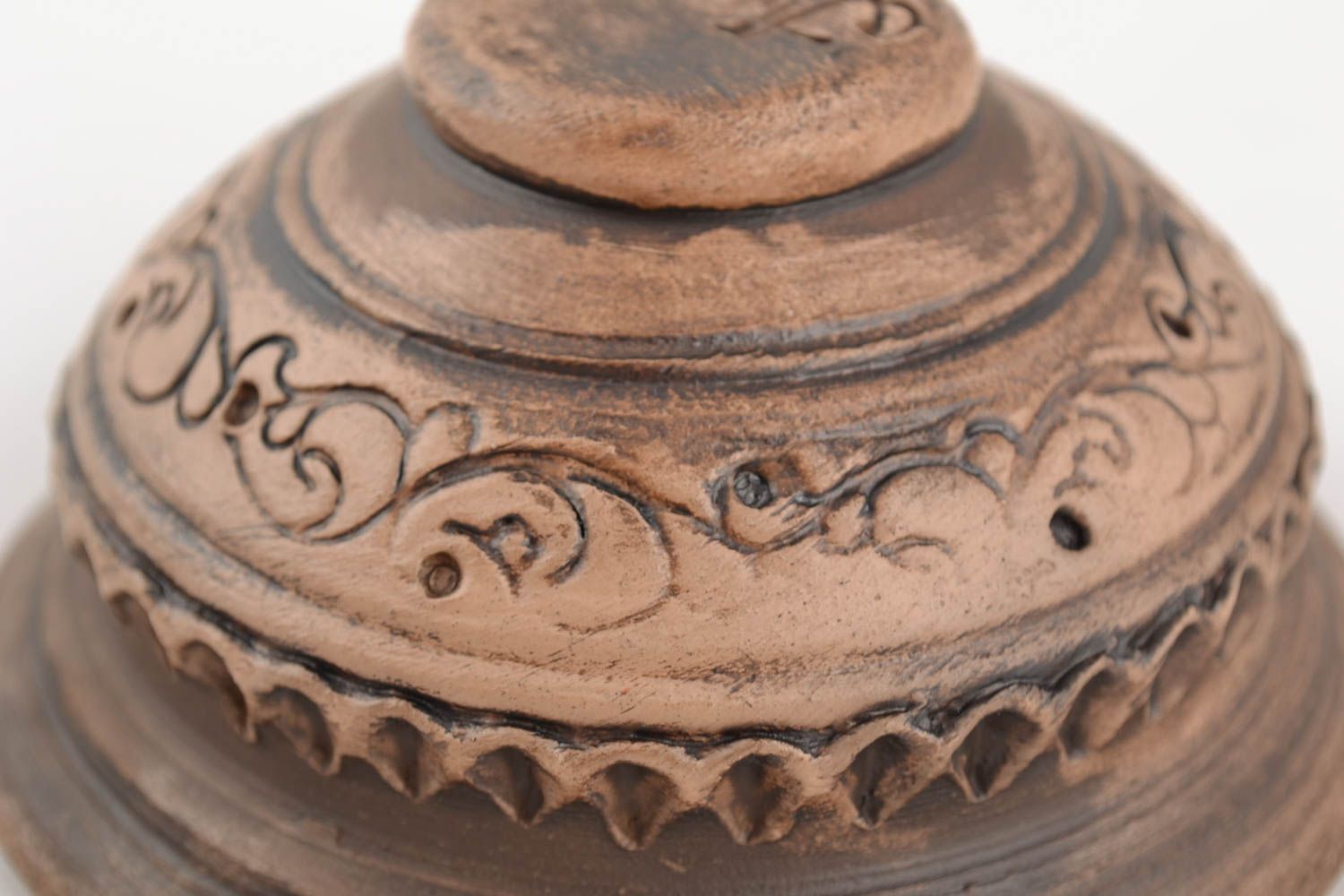 Braune kleine handmade Schüssel aus Ton mit Silberbeschichtung für Imbiss 100 ml foto 4