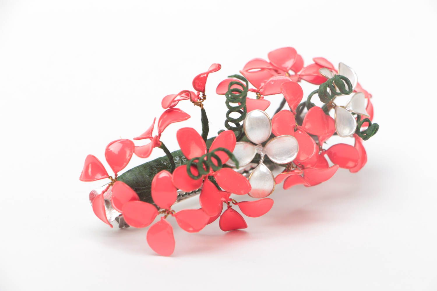 Designer Blume Haarspange aus Metall künstlerische Handarbeit modisch schön  foto 3
