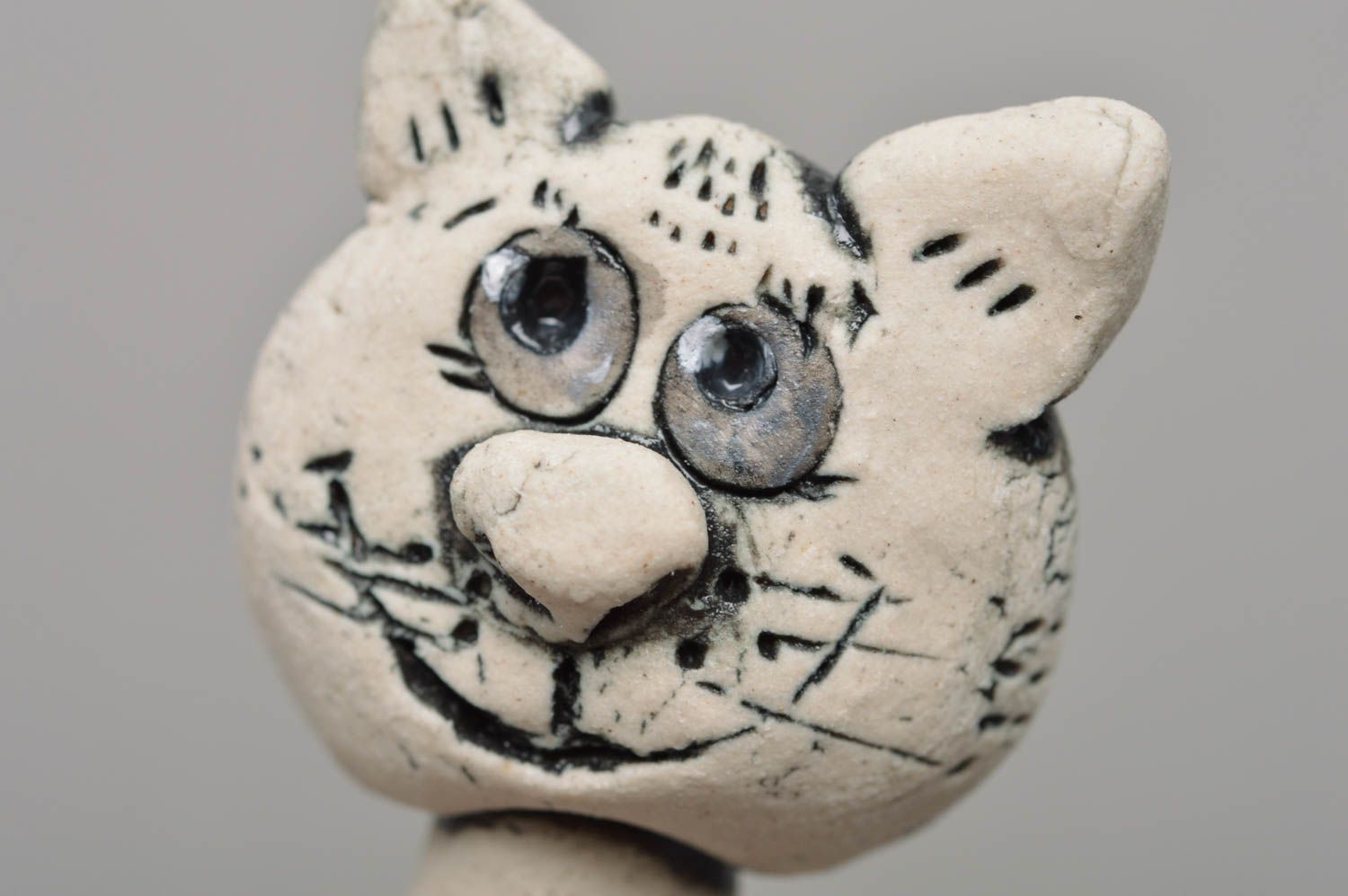 Figura de gato hecha a mano de porcelana decoración de casa regalo original foto 3