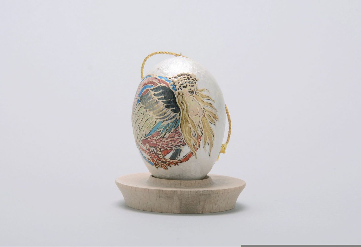 Suspension décorative artisanale œuf de Pâques Oiseau du paradis
 photo 4