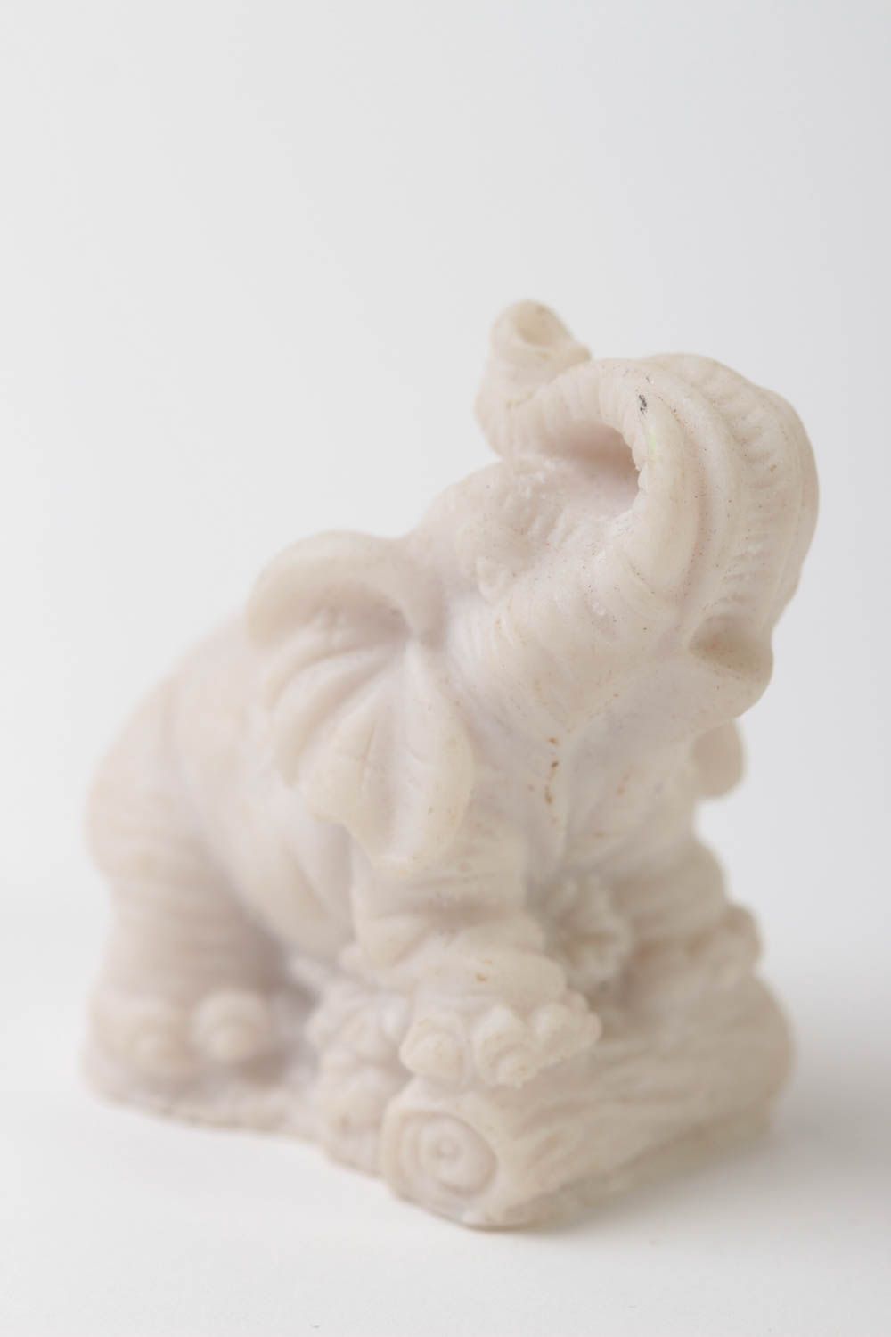 Figurine à peindre fait main Petite statuette blanche éléphant Déco intérieur photo 2