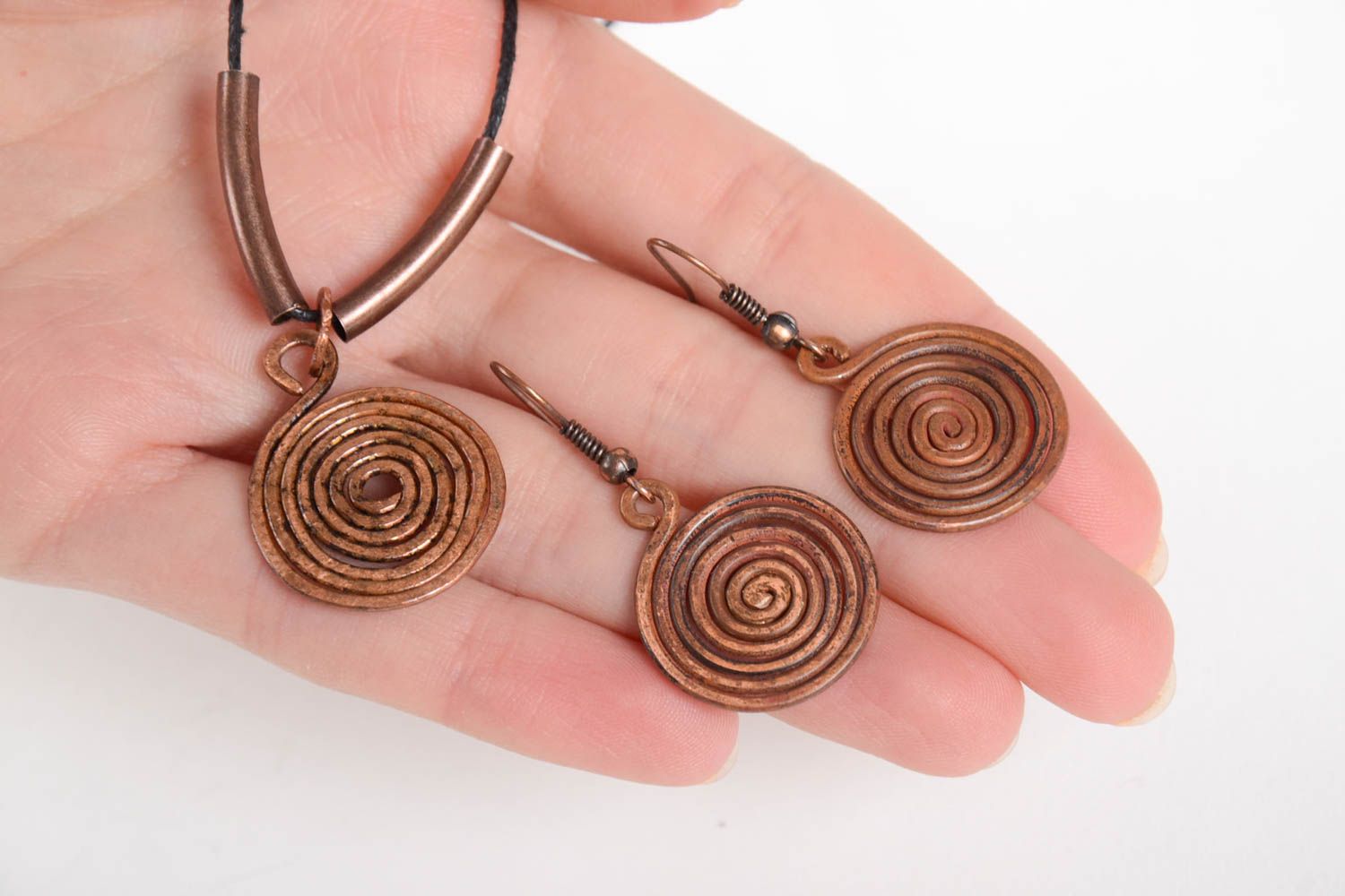 Handmade copper jewelry copper wire pendant copper earrings copper jewelry photo 3