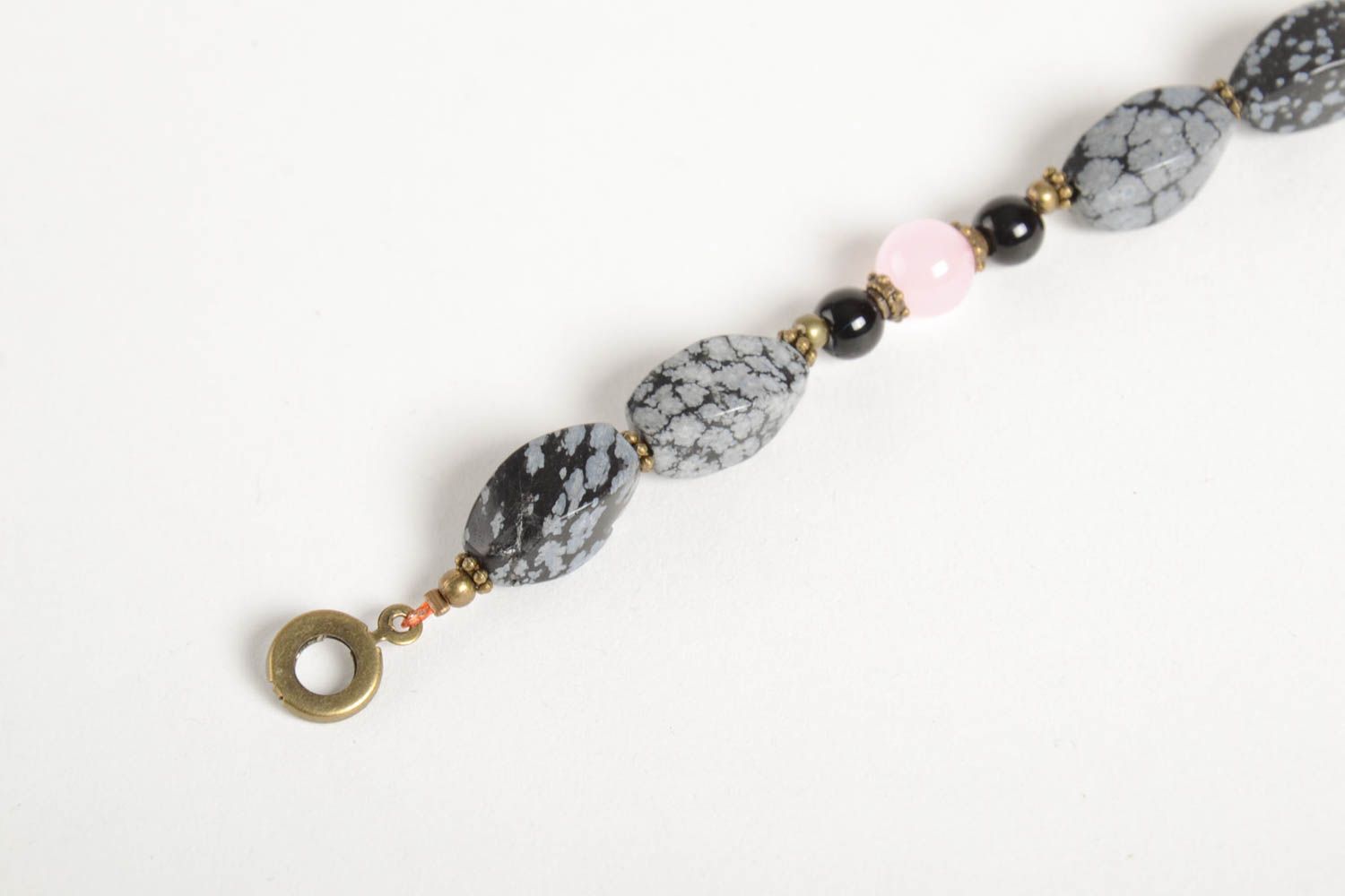 Bracelet pierres naturelles Bijou fait main en verre design Accessoire femme photo 4