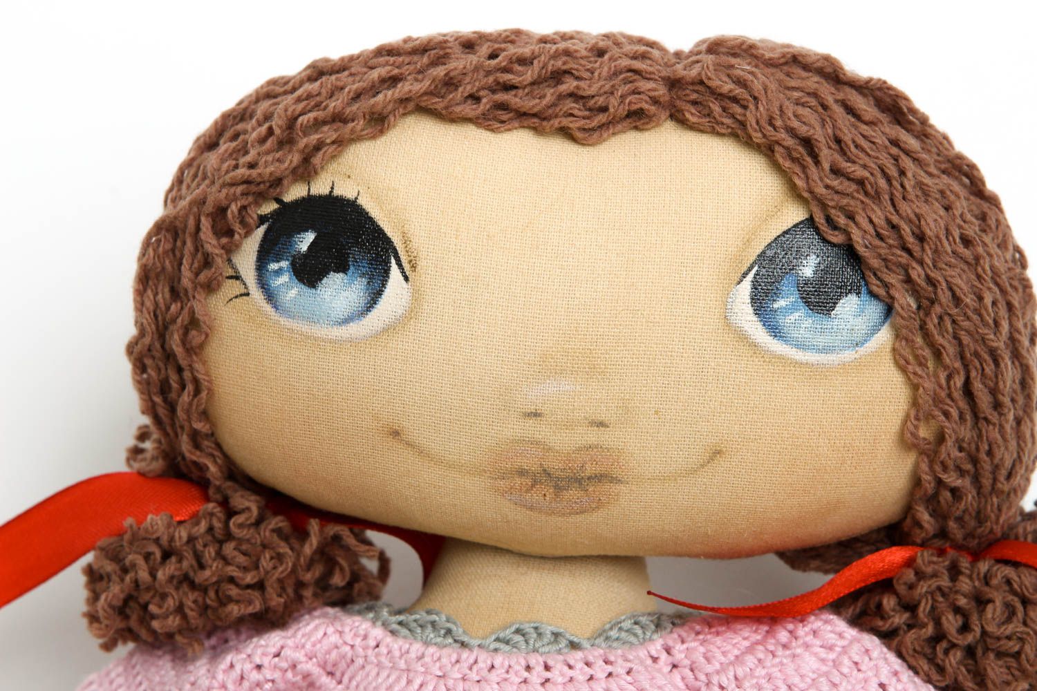 Bambola carina in cotone fatta a mano pupazzo tessile originale decoro casa foto 2