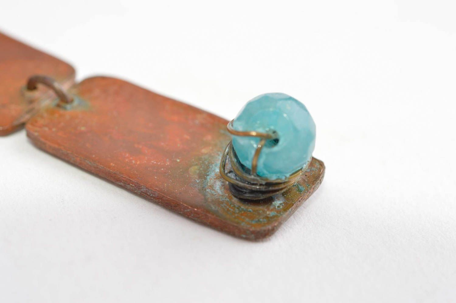 Handmade pendant designer copper accessory unusual gift for girls brass pendant photo 5