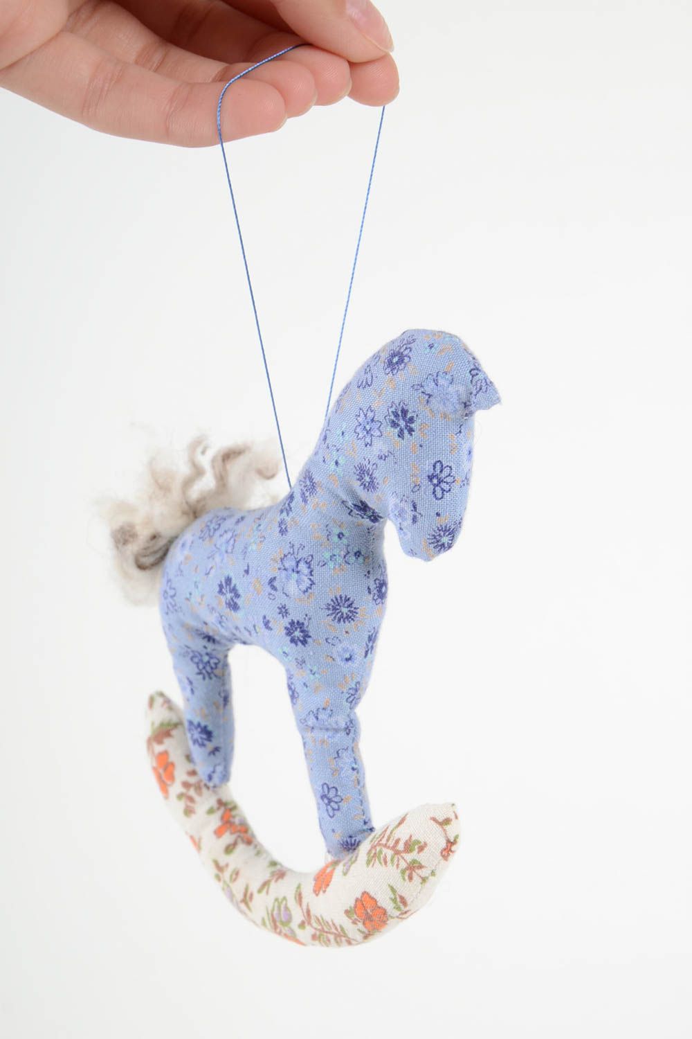 Handmade Stoff Pferd Deko zum Aufhängen Designer Geschenk für Interieur Dekor  foto 2