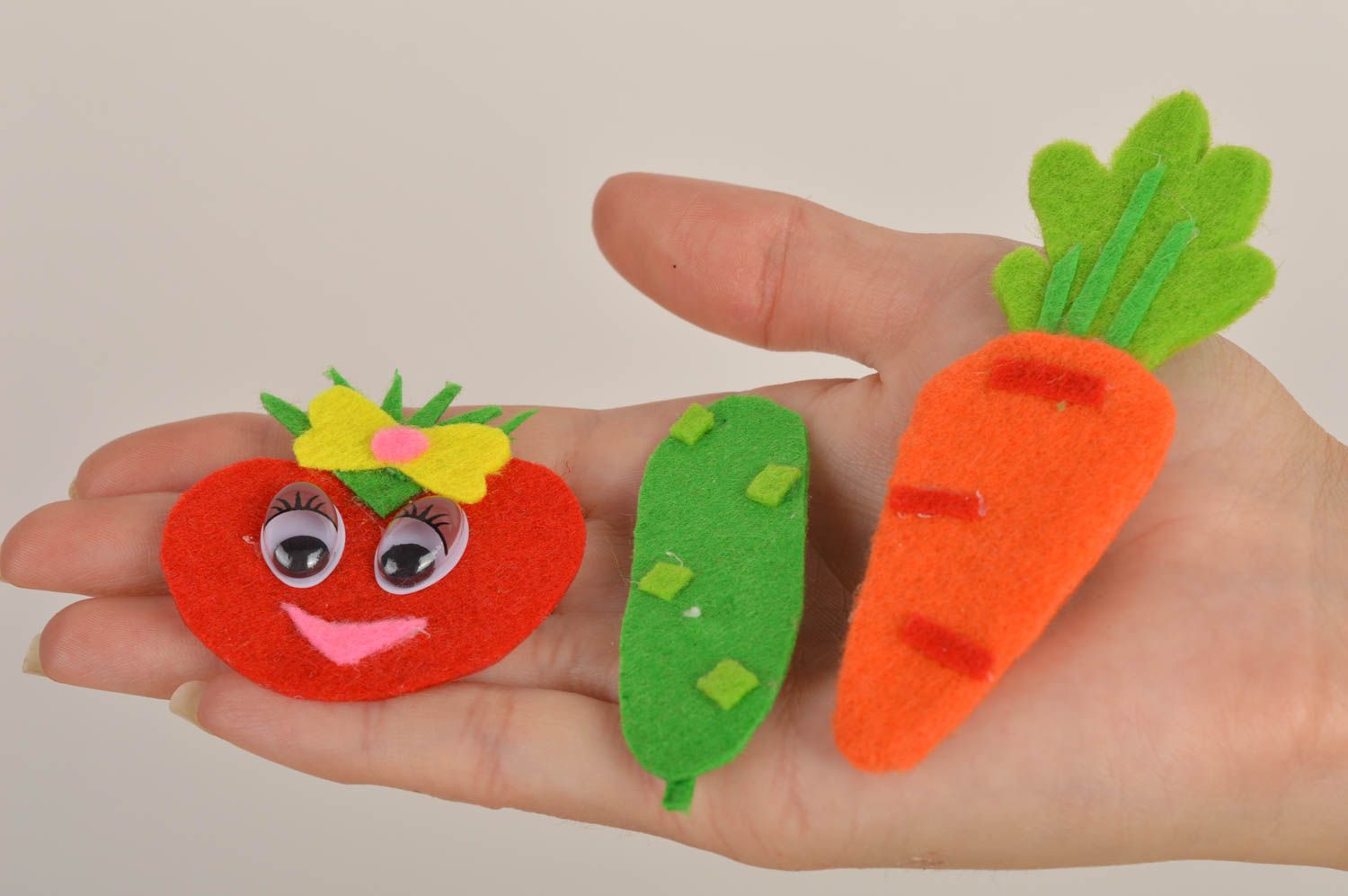 Magnet felt toys handmade kids gifts vegetable set educational fridge toys photo 2