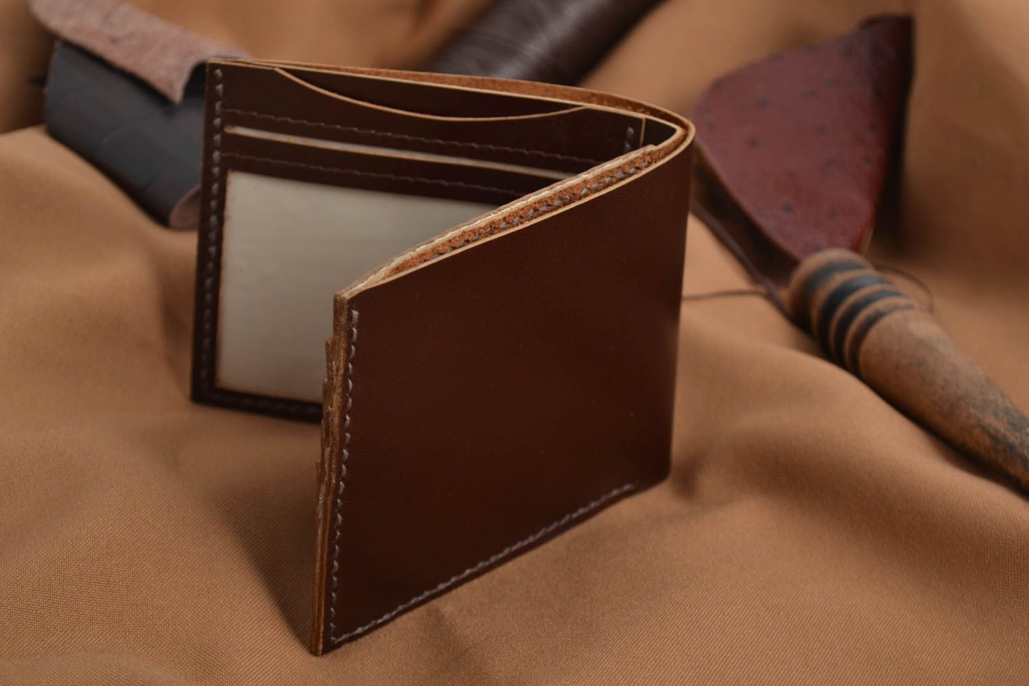 Beautiful handmade leather wallet designer wallet unisex wallet gift ideas photo 1
