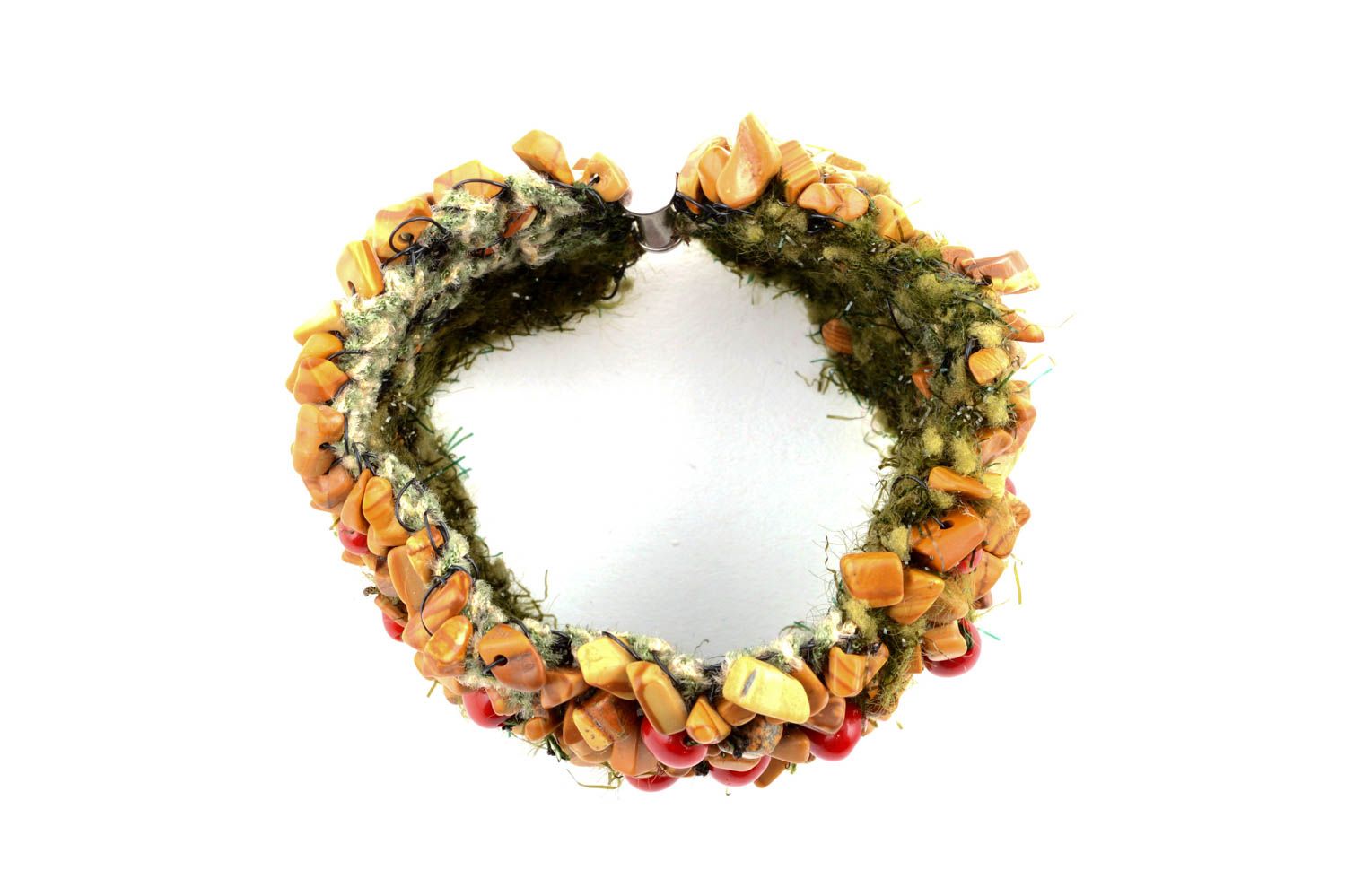 Pulsera hecha a mano de jaspe y coral regalo original accesorio para mujer foto 3