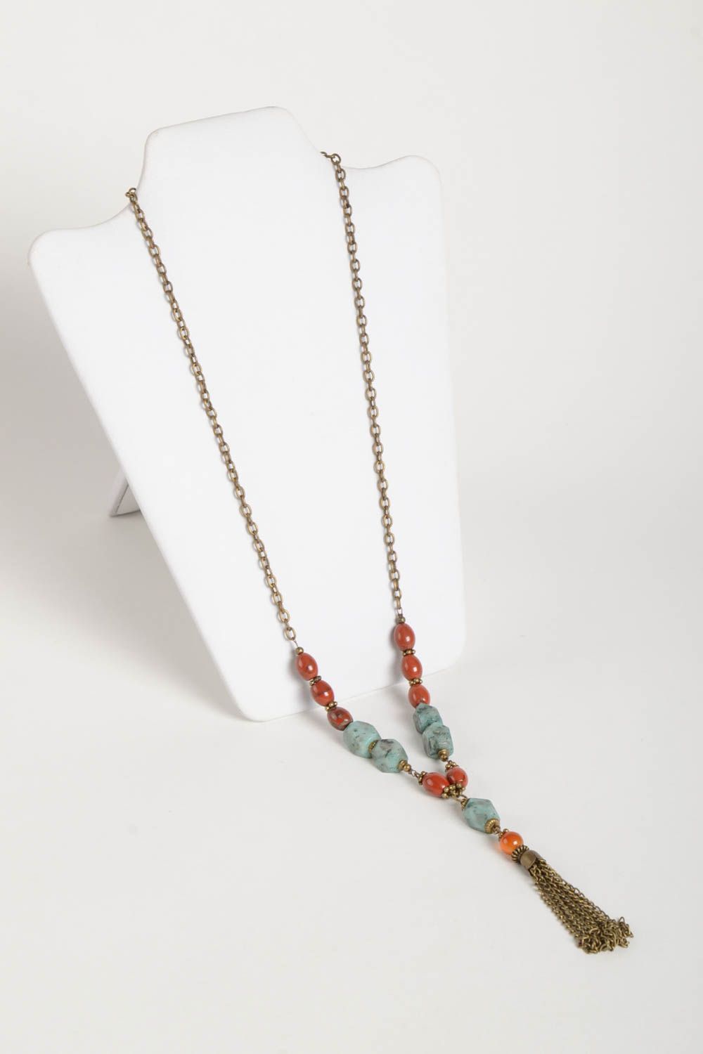 Handmade Damen Collier Modeschmuck Halskette Accessoire für Frauen bunt schön foto 3