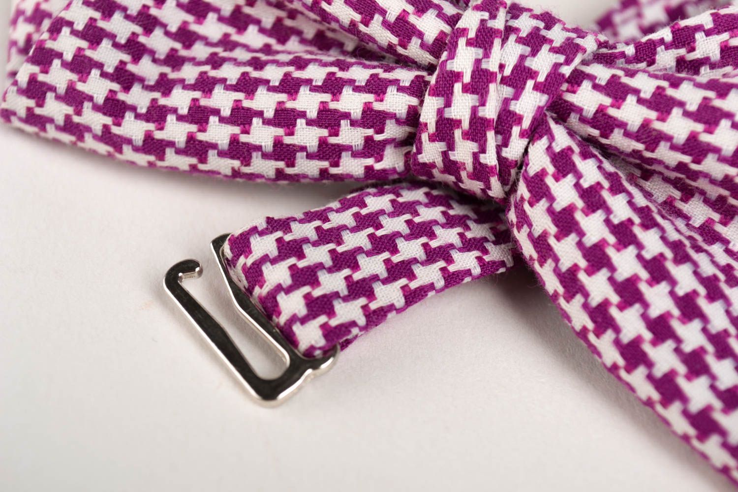 Noeud papillon violet à motif fait main en coton réglable Accessoire pour homme photo 4