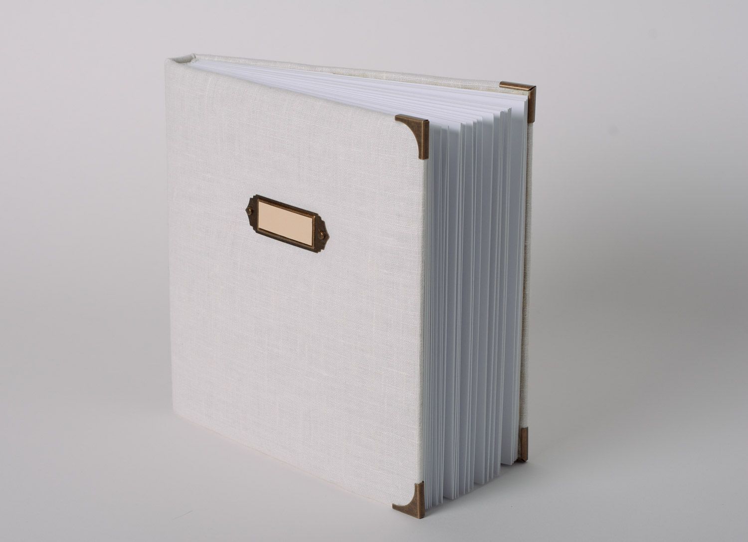 Libreta de notas con funda de tela artesanal blanca álbum fotográfico foto 4