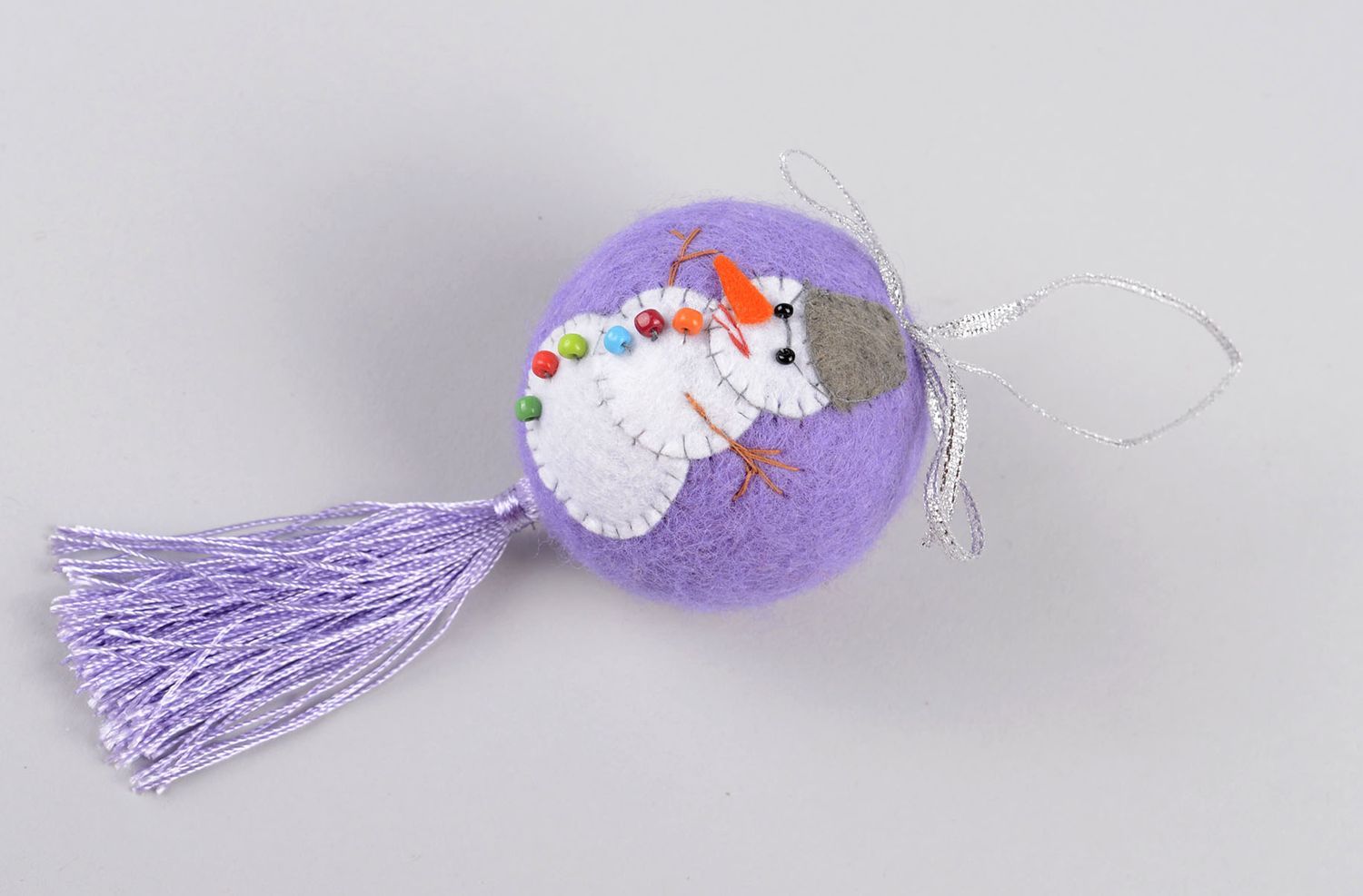 Handmade Christmas ornament soft Christmas ball wool felting decorative use only photo 1