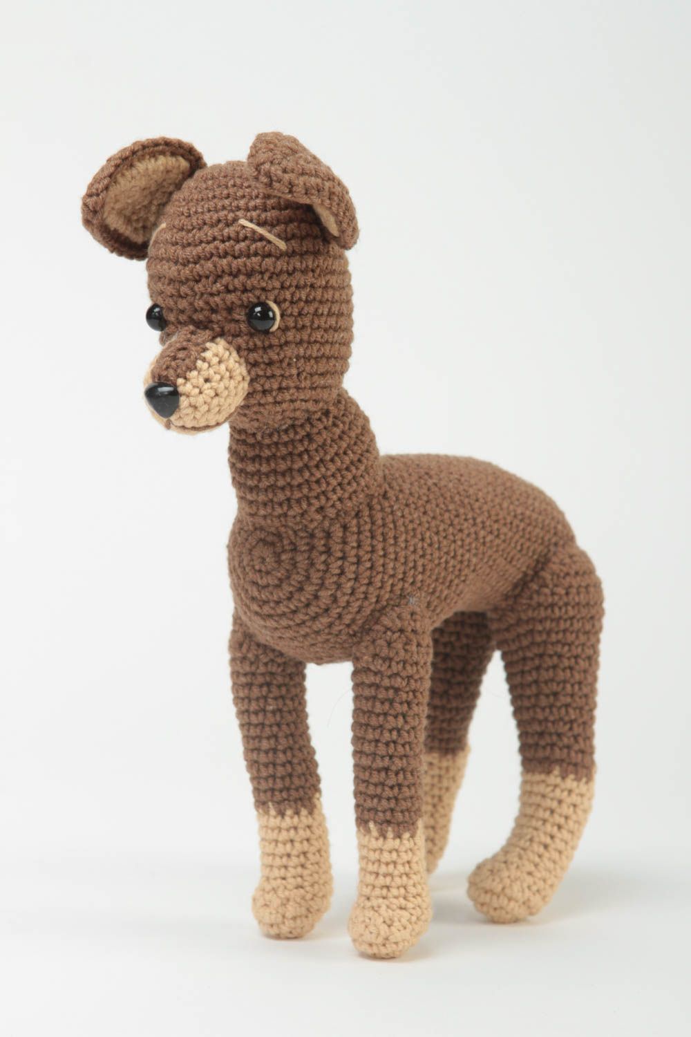 Handmade Hund Kuscheltier Plüsch Hund Spielsachen für Kinder weich gehäkelt  foto 2