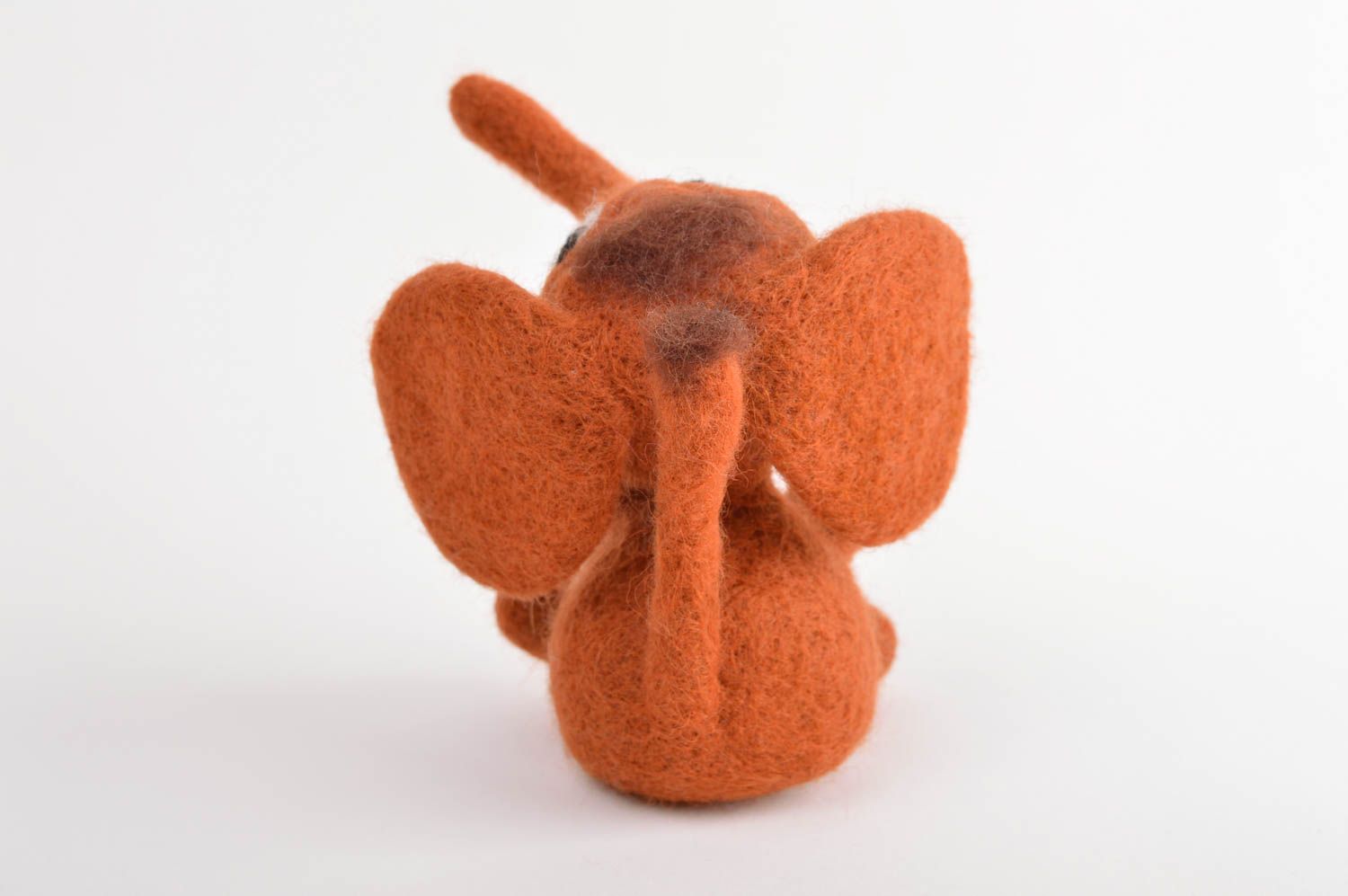 Игрушка из шерсти ручной работы валяная игрушка коричневый слон мягкая игрушка фото 4