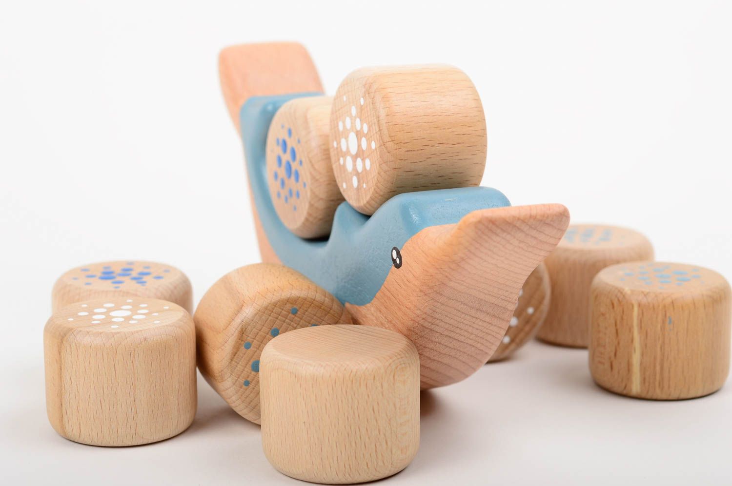 Handmade developing toy unusual wooden dolphin cute designer toy eco decor photo 4