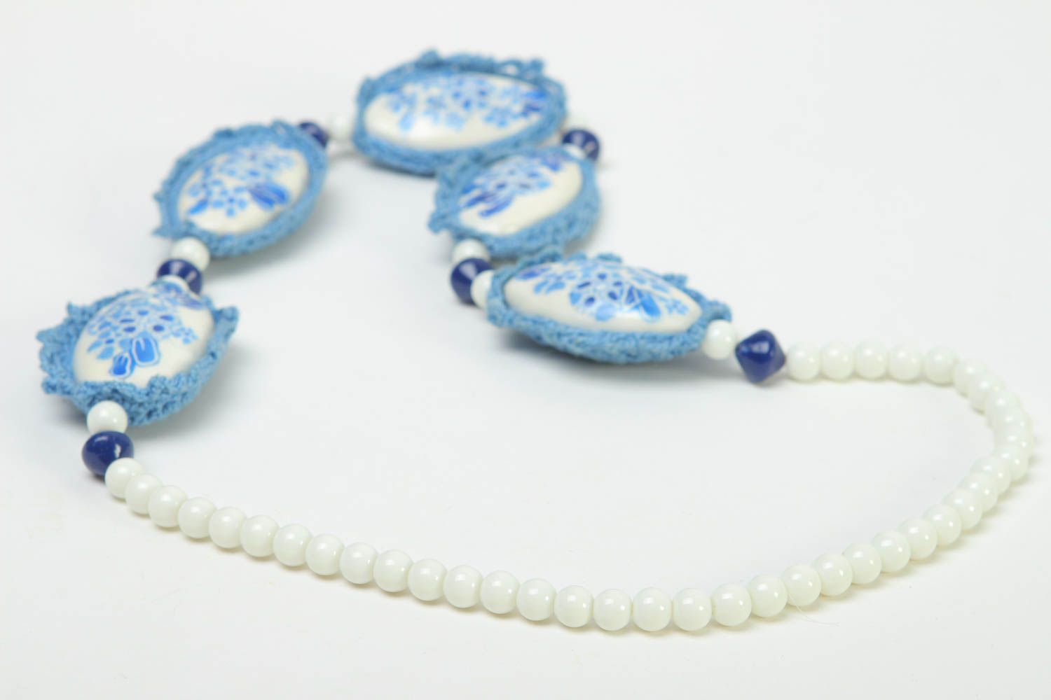 Handmade Schmuck Collier Halskette für Frauen Designer Schmuck aus Ton modisch foto 4