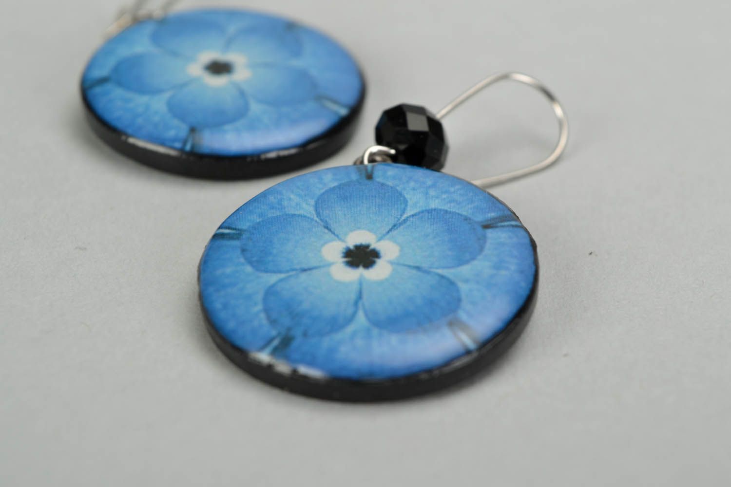 Round polymer clay earrings photo 4