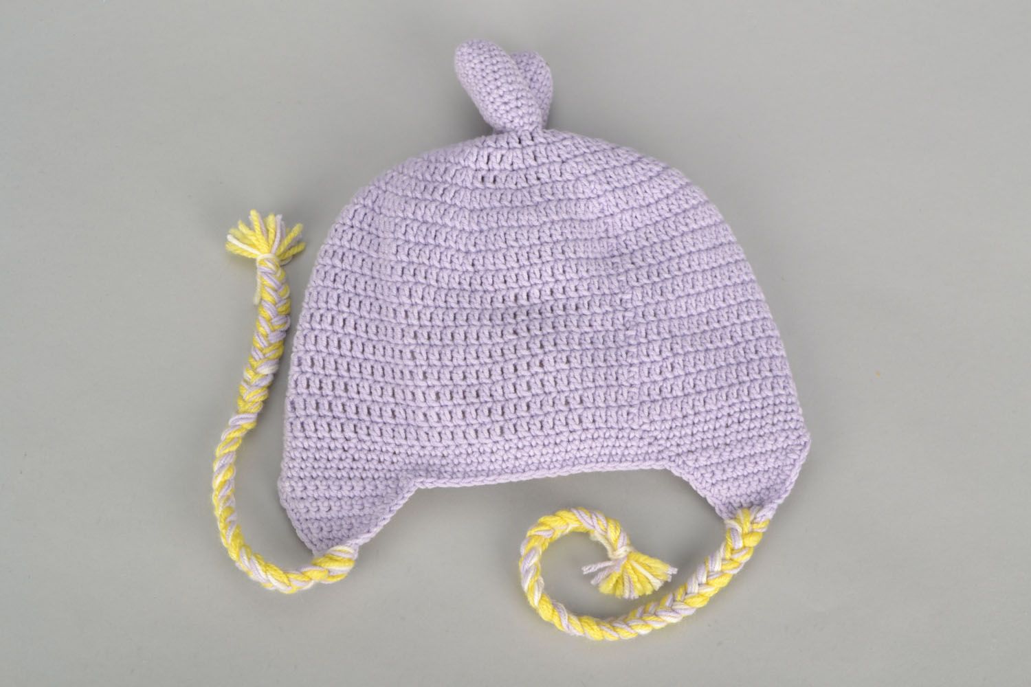 Cappello con orecchie di lana fatto a mano accessorio divertente da bambini
 foto 4