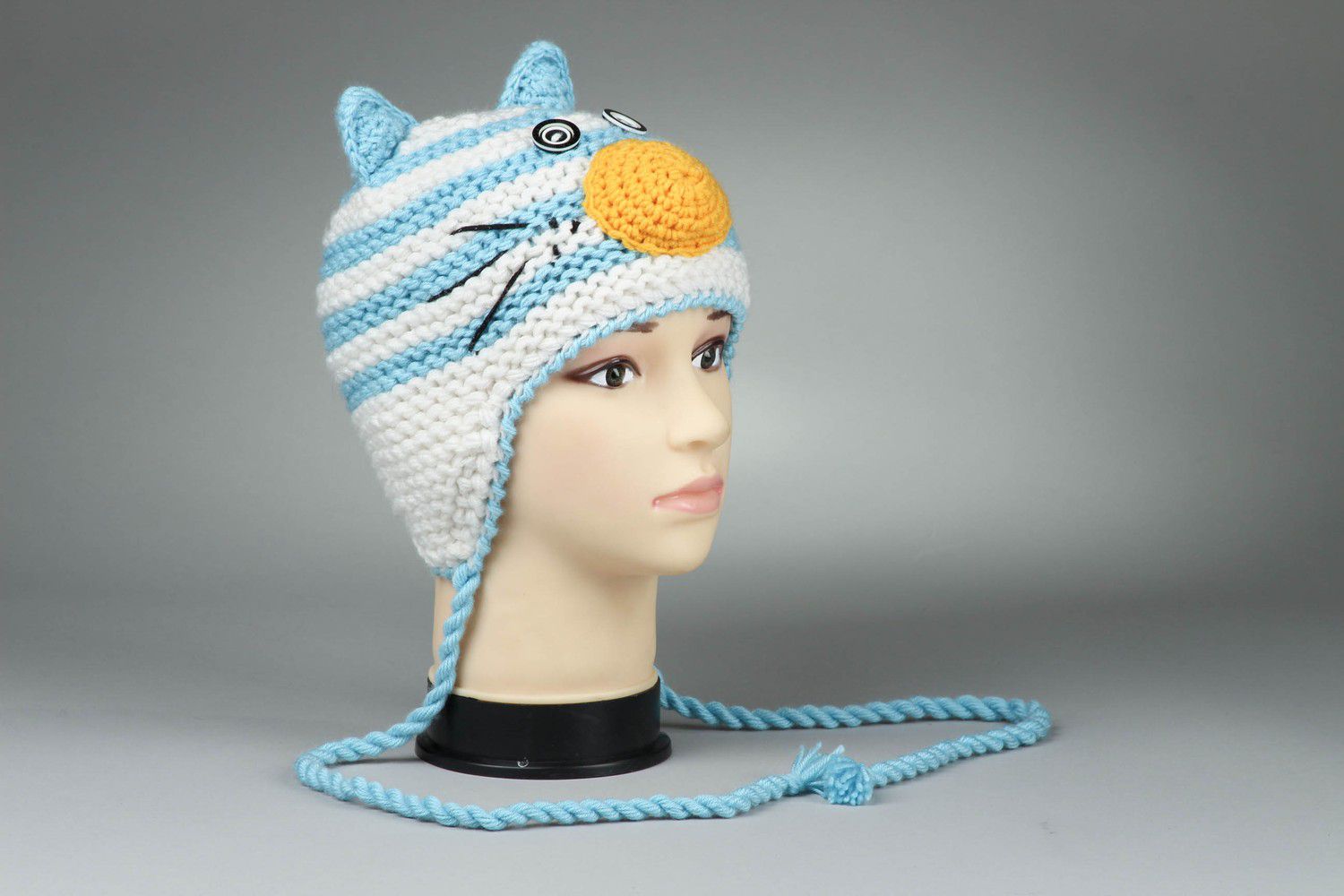 Knitted hat Matroskin cat photo 3