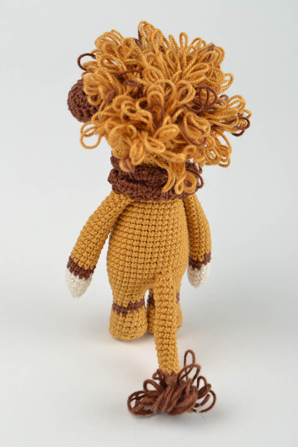 Peluche originale Jouet pour enfant fait main mini lion tricoté Cadeau original photo 5