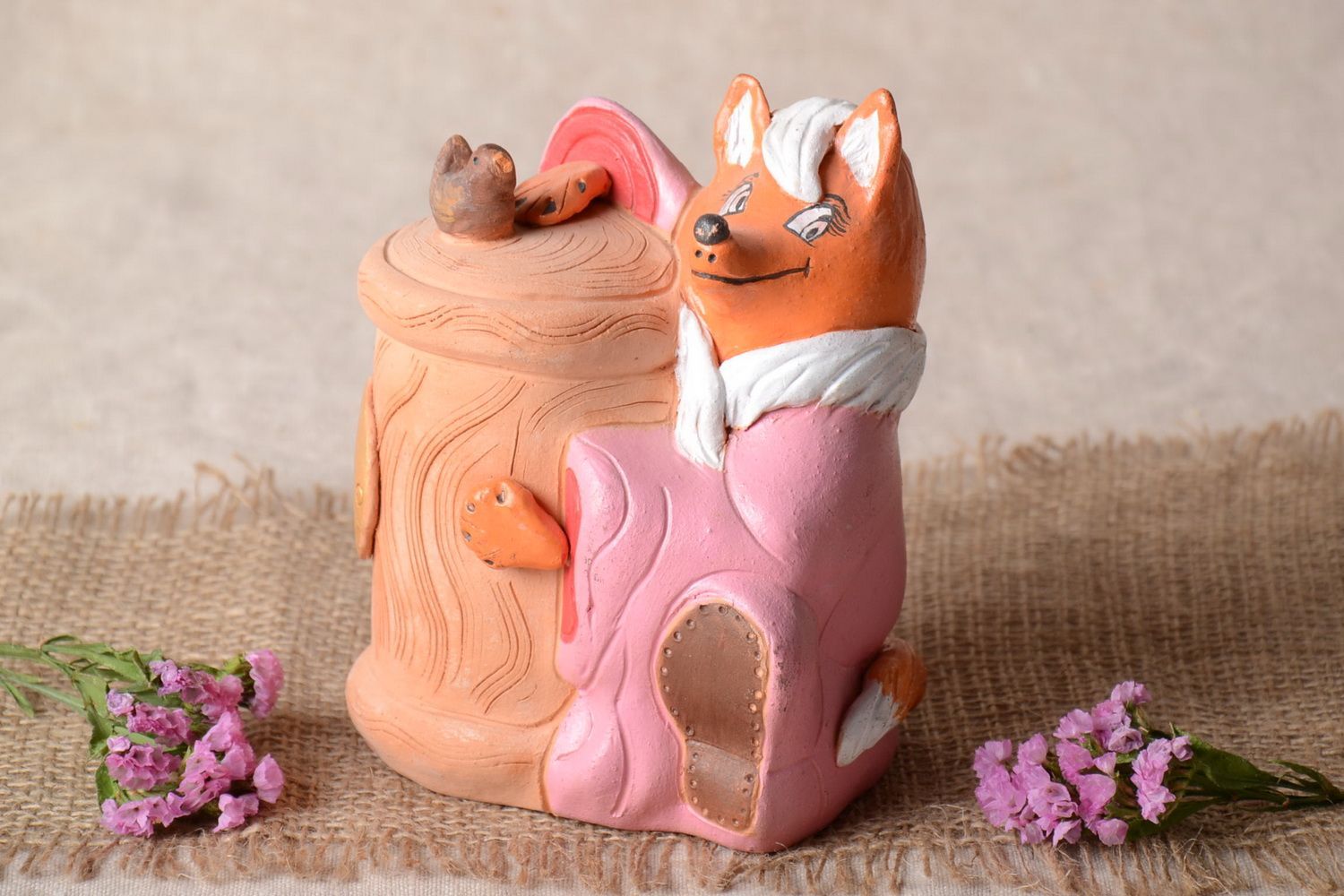 Alcancía de cerámica artesanal pintada hucha original regalo para niños foto 1