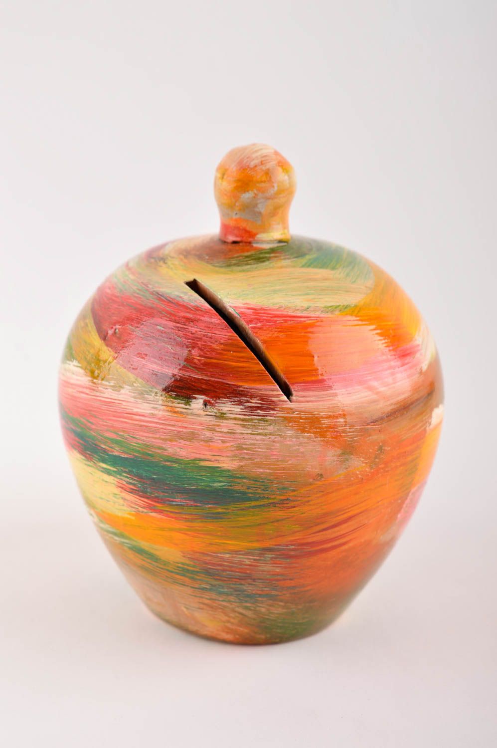 Hucha de cerámica manzana hecha a mano objeto de decoración regalo original foto 2