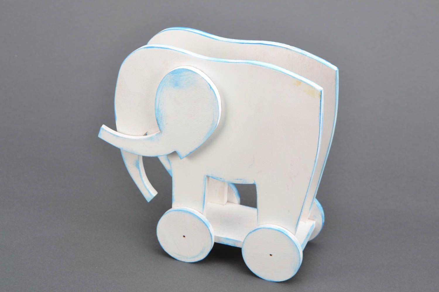 Porte-courrier en bois original en forme d'éléphant photo 4