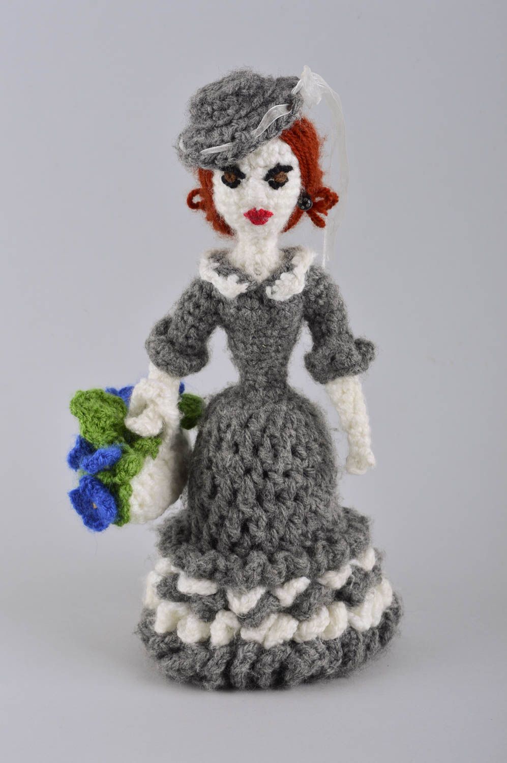 Muñeca artesanal tejida a crochet peluche para niños regalo original Dama foto 2