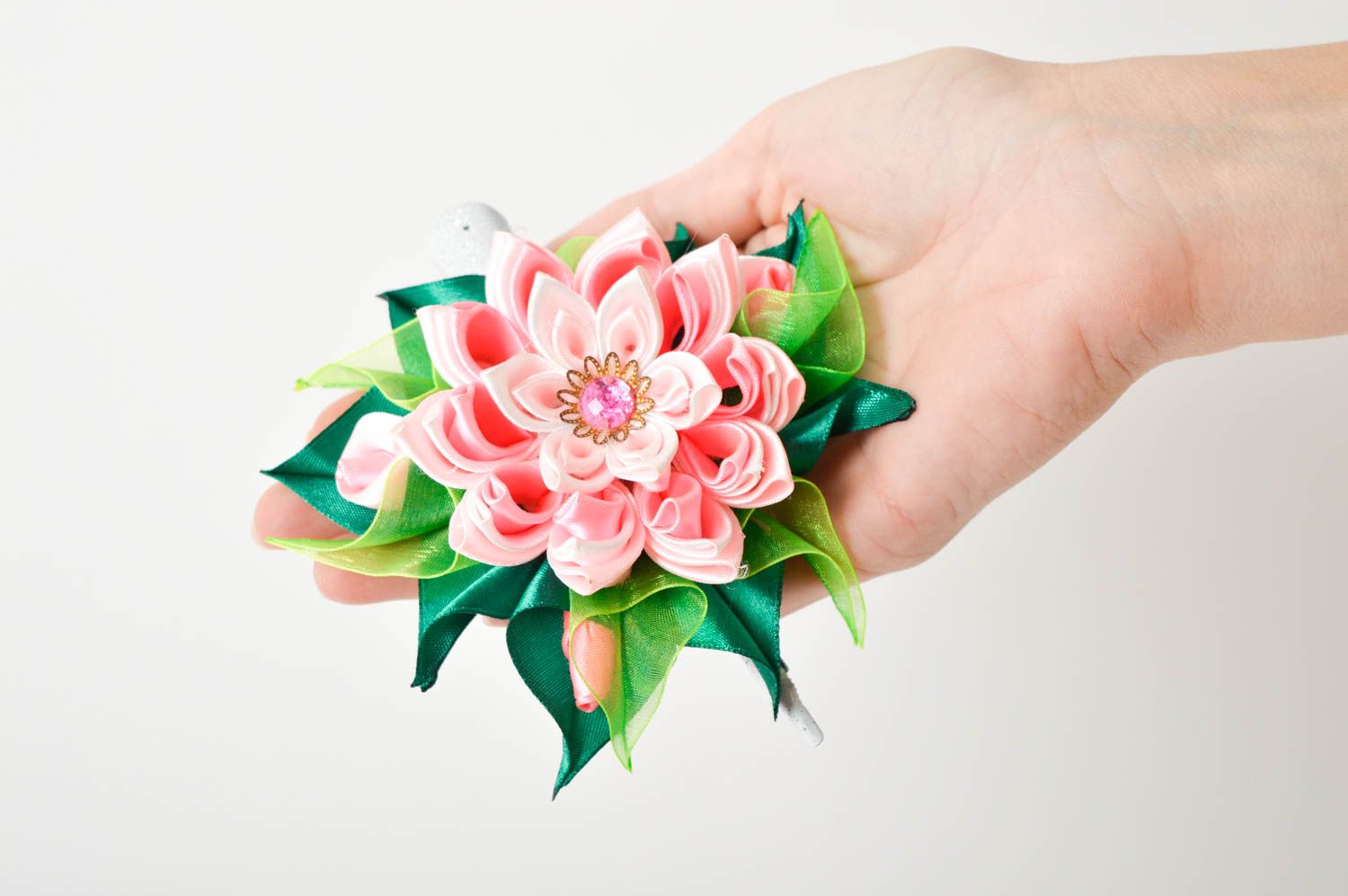 Gancho con flor hecho a mano accesorio para peinados regalo original para chica foto 5