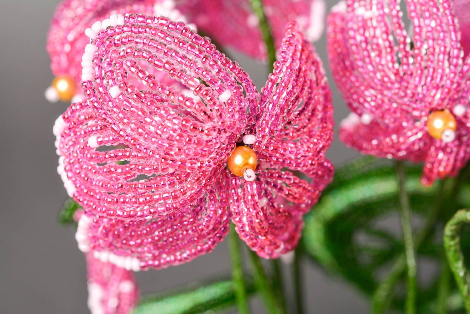 Handgefertigt Deko Pflanzen künstliche Pflanzen Glasperlen Blumen im Topf foto 5