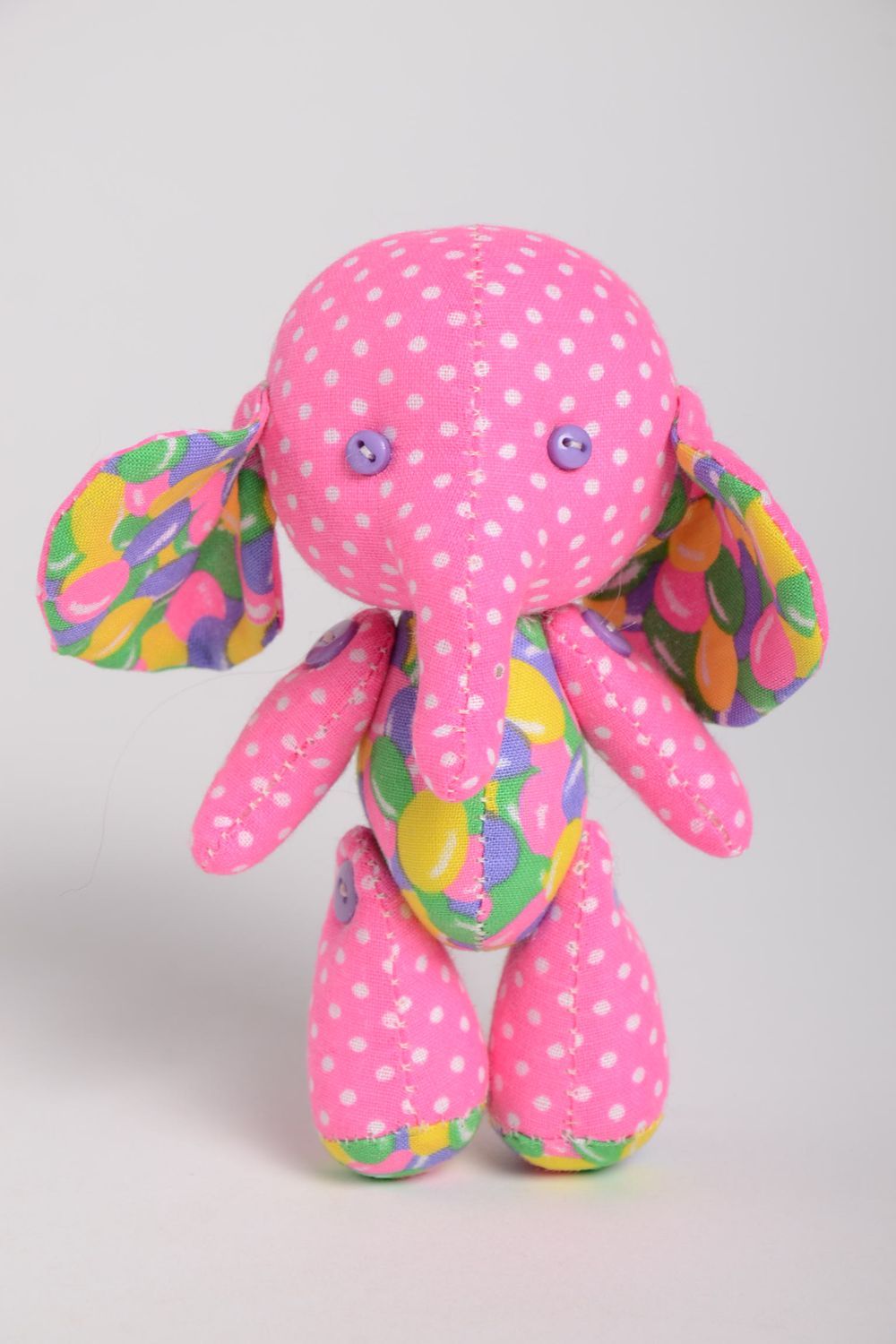 Игрушка слоник ручной работы детская игрушка хлопковая мягкая игрушка розовая фото 3