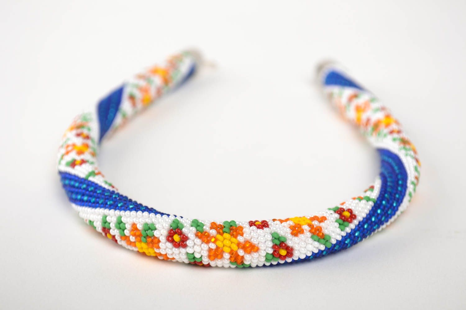 Handmade Halskette für Frauen Rocailles Kette Frauen Accessoire mit Blumenmuster foto 4