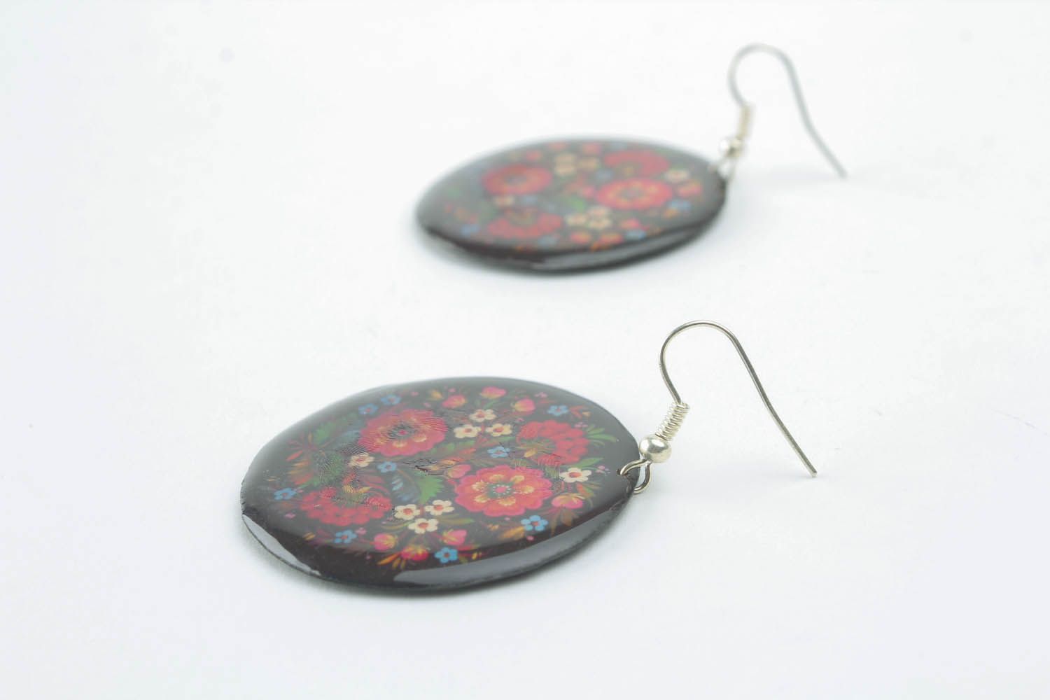 Handmade earrings with ethnic pattern  photo 2
