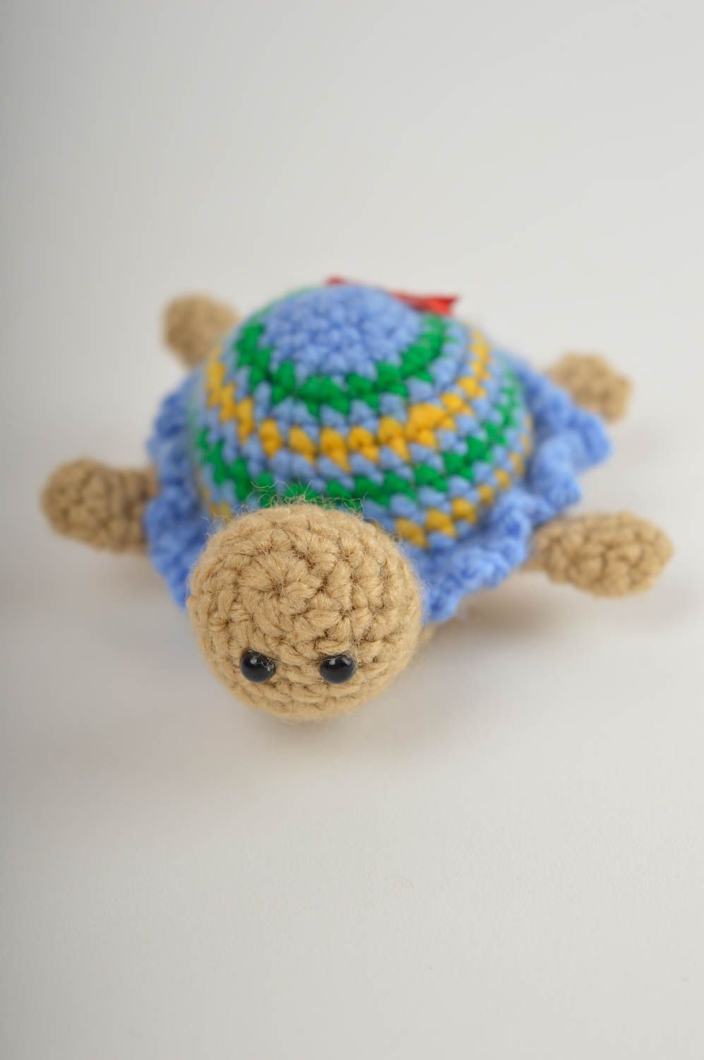 Peluche tortue miniature Jouet fait main fils acryliques Cadeau pour enfant photo 4