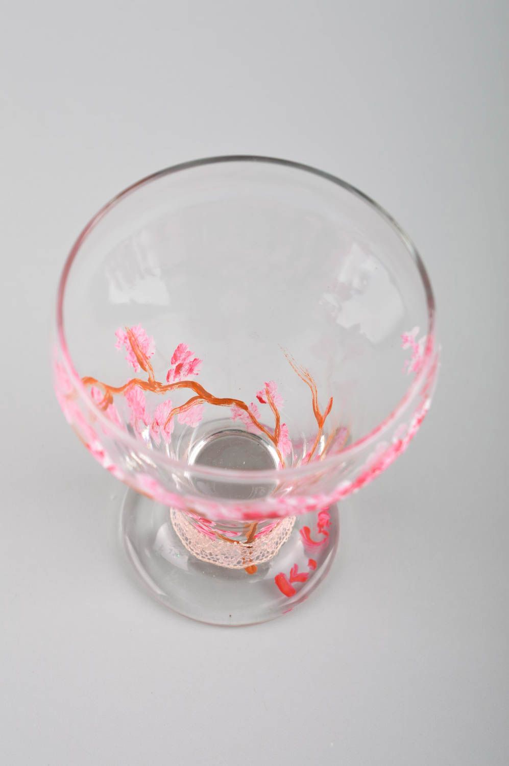 Стакан для сока ручной работы стеклянный стакан расписная посуда красивая фото 5