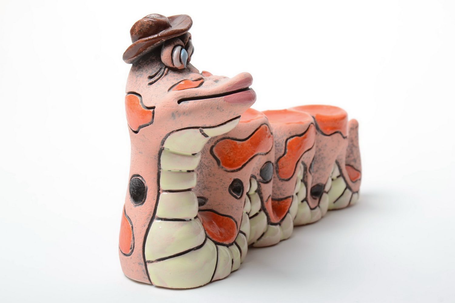Chandelier en céramique avec peinture fait main statuette en forme de serpent photo 5