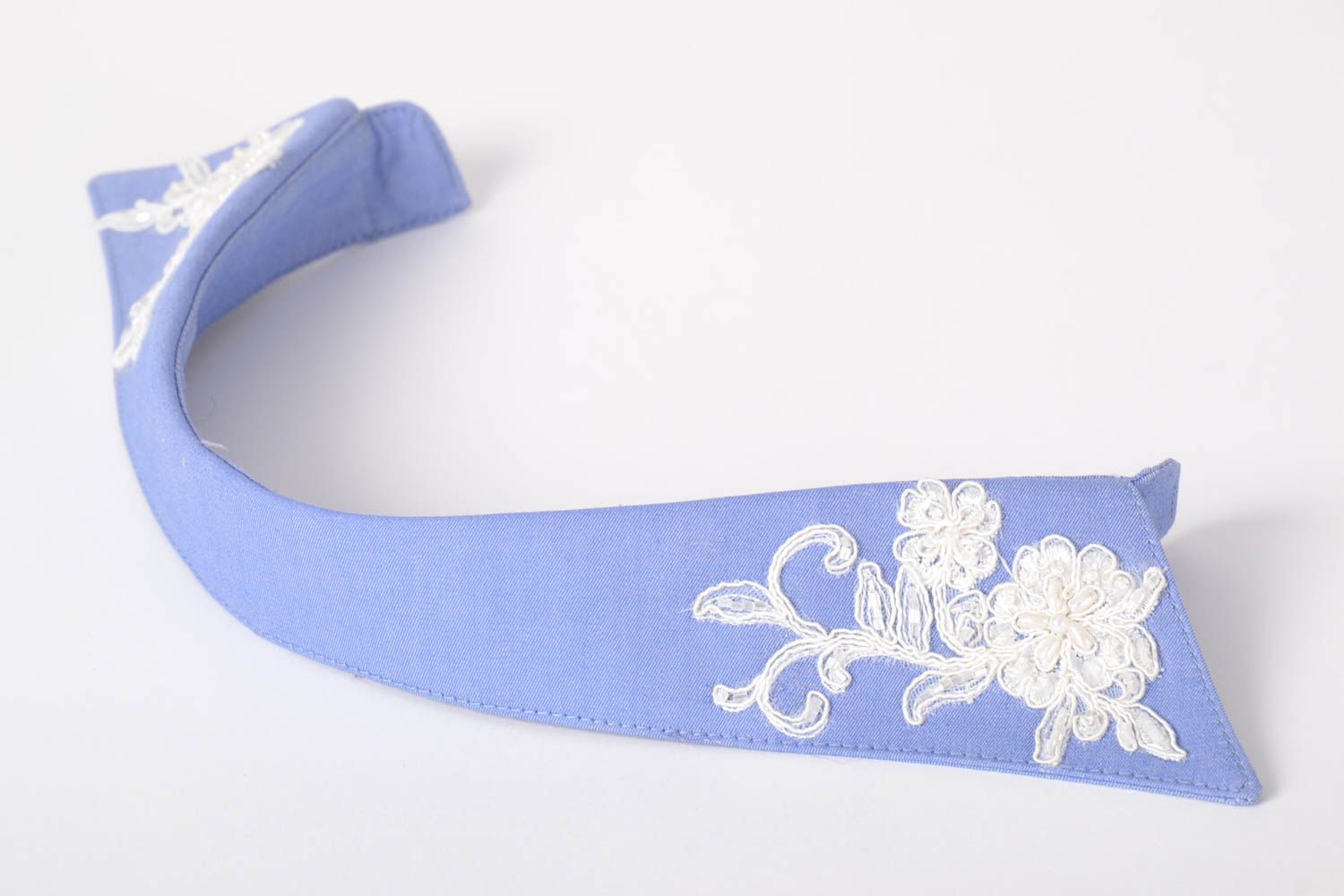 Handmade abnehmbarer Kragen Mode Schmuck Accessoire für Frauen blau weiß foto 4