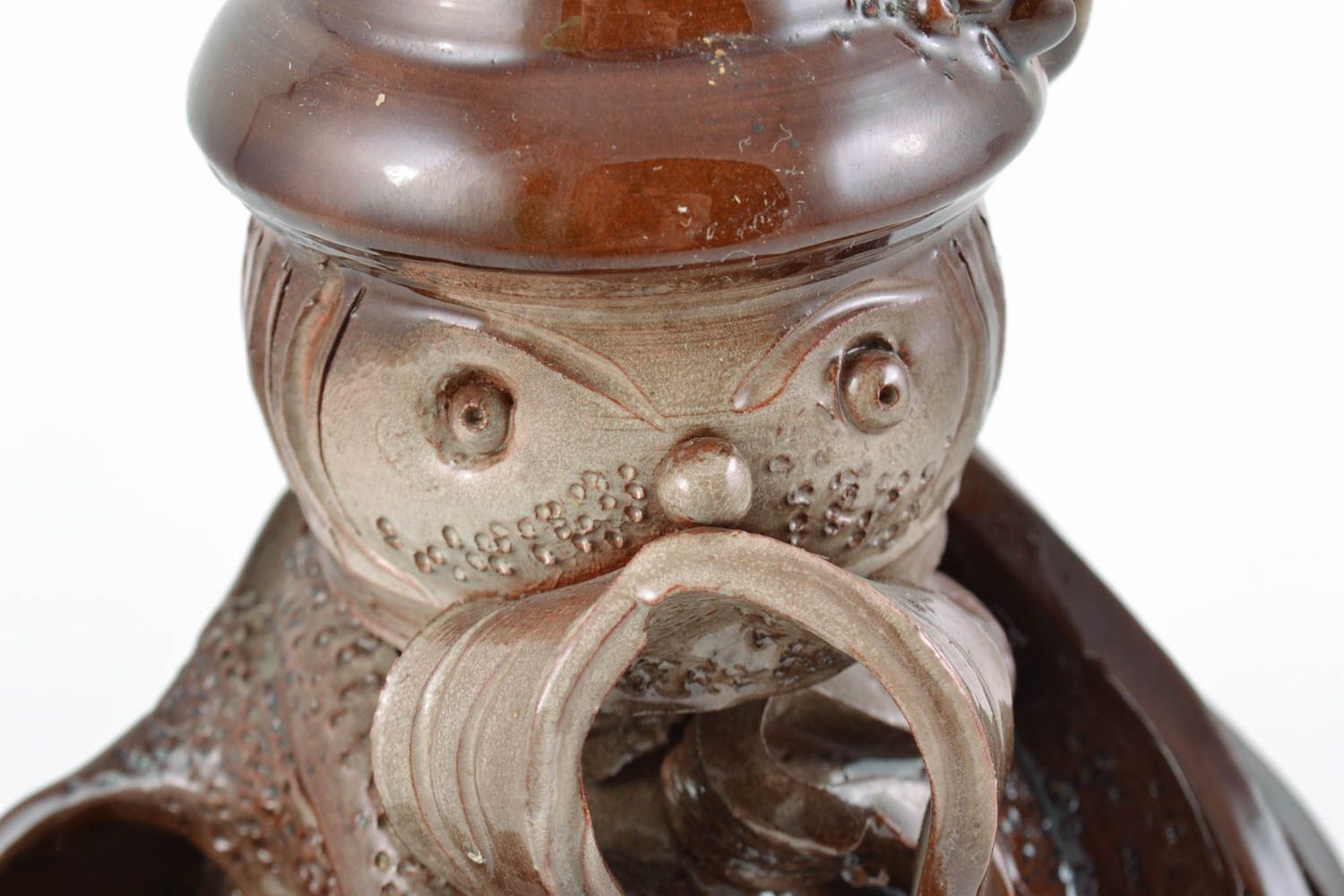 Candelero de cerámica hecho a mano cubierto con esmalte soporte para una vela foto 3