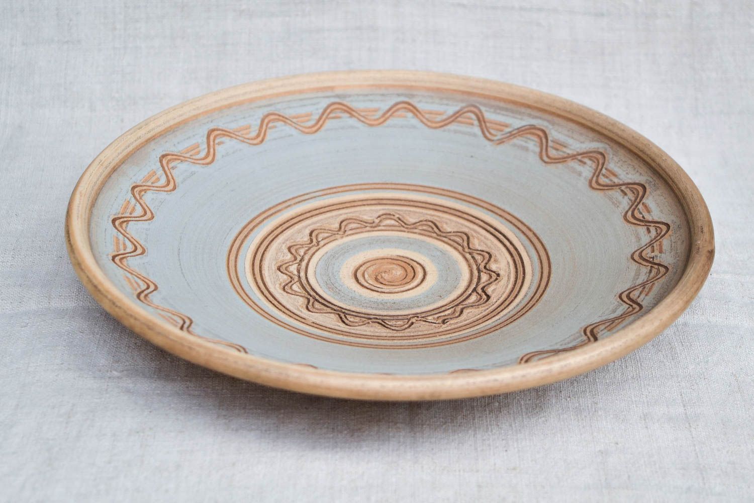 Handmade designer dishware unusual painted ceramic plate beautiful plate photo 4