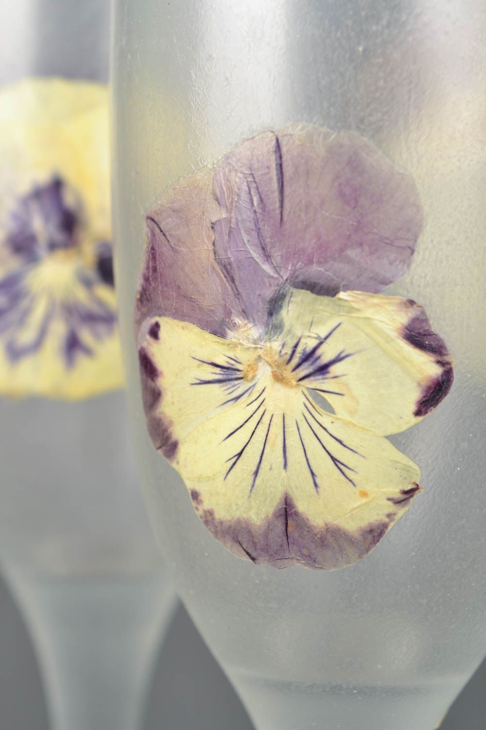 Handmade Sektgläser mit Blumen  foto 4