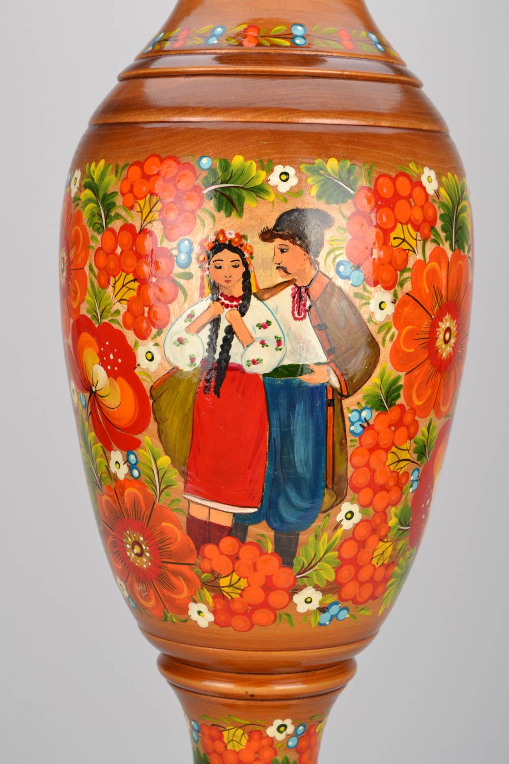 Vase décoratif de bois fait main photo 3