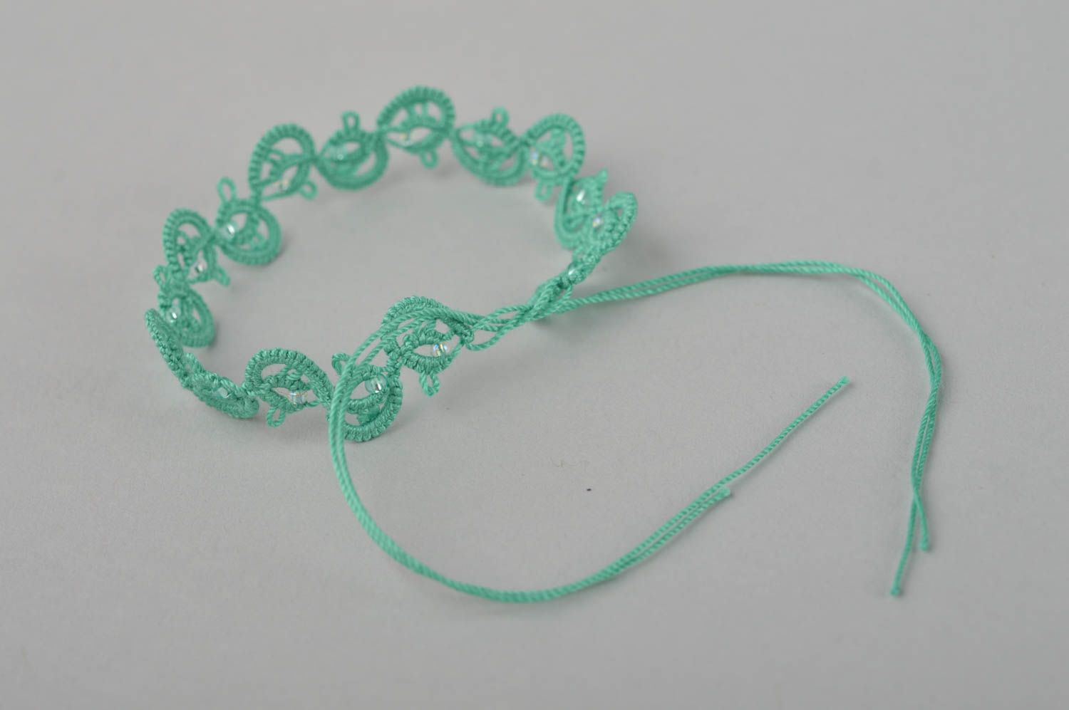 Stylish handmade woven string bracelet beaded bracelet textile jewelry designs photo 5