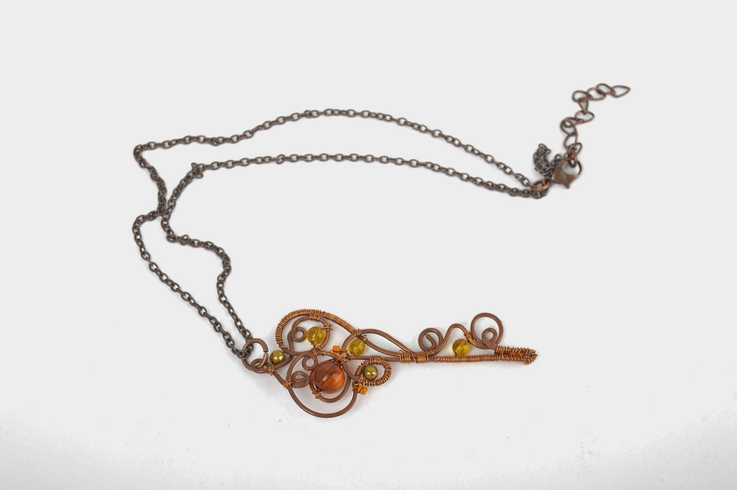 Handmade pendant necklace copper jewelry unique jewelry metal necklace photo 2